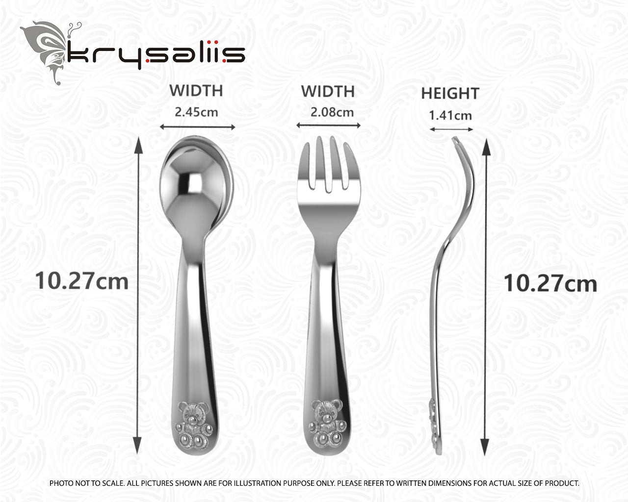 Teddy Silver Plate Classic Spoon Fork Set By Krysaliis