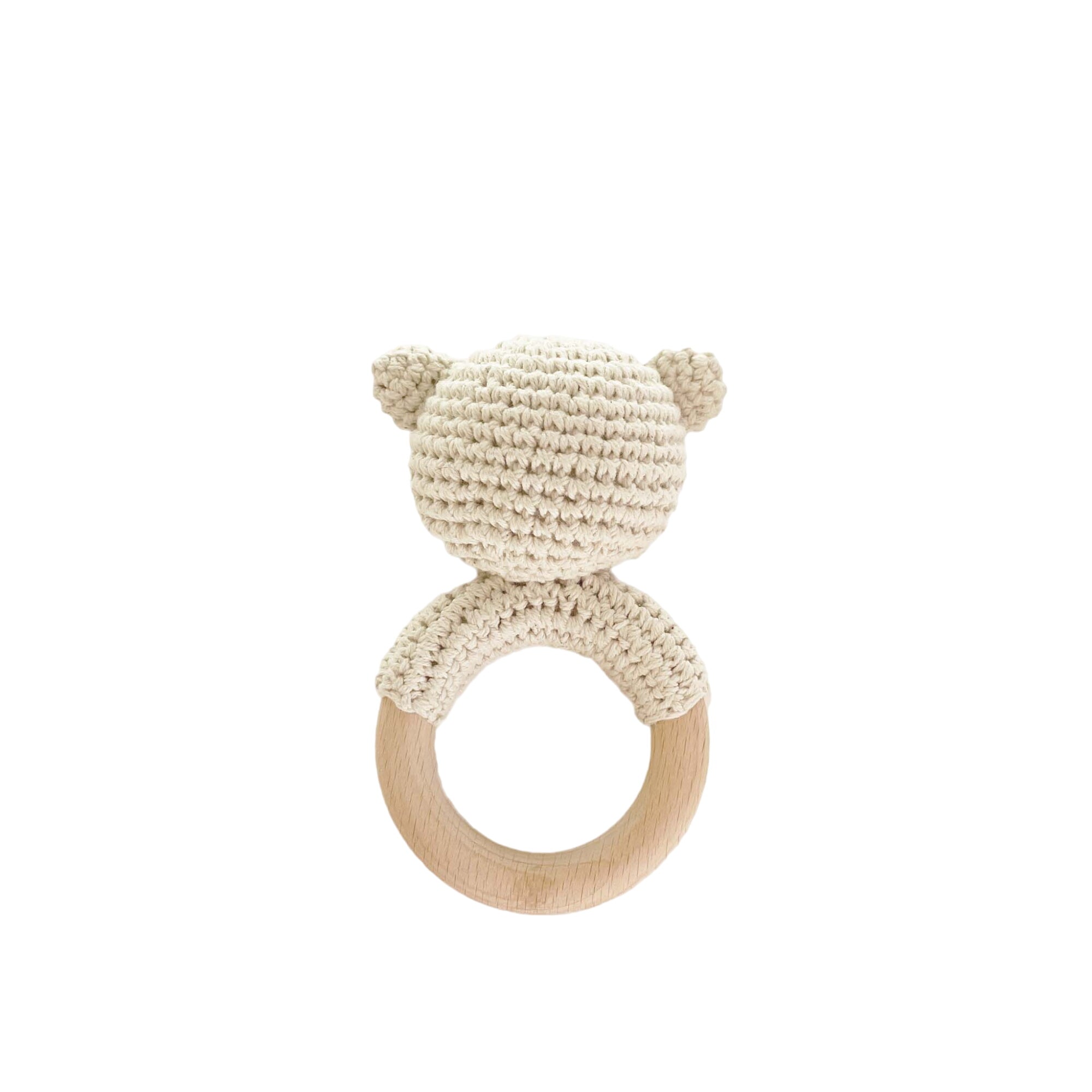 Cotton Crochet Rattle Teether, Bear