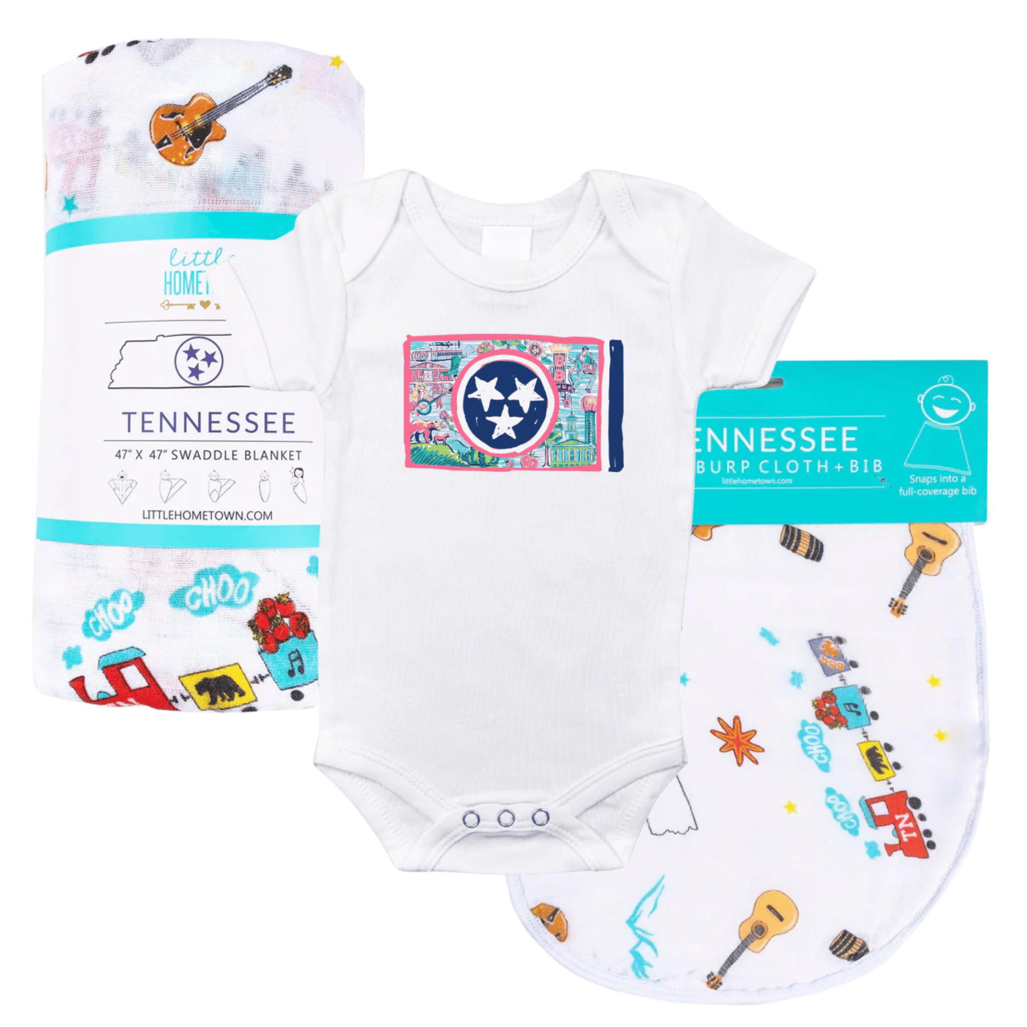 Tennessee Flag Baby Gift Bundle Extra Large Bamboo Cotton