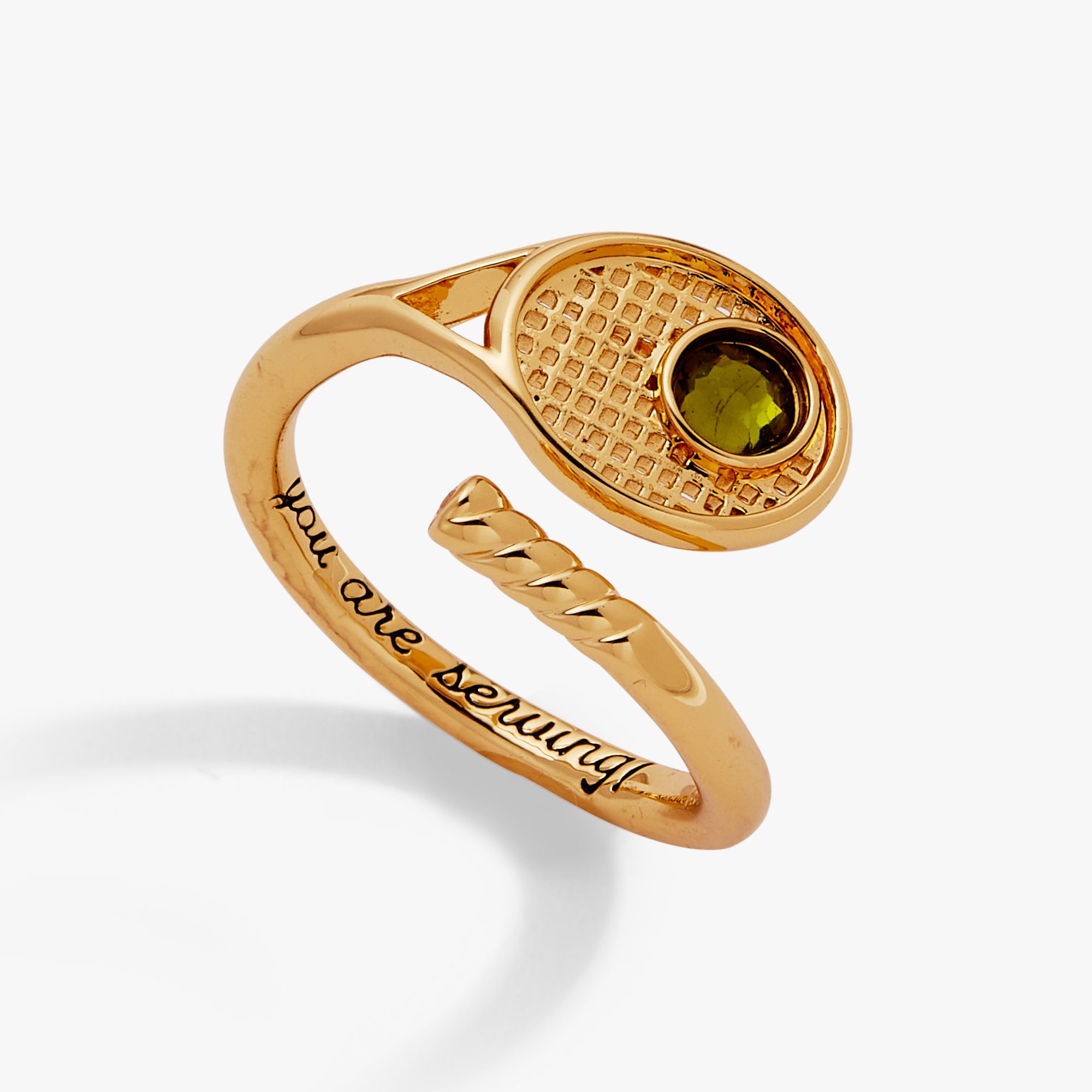Tennis Racket 'you Are Serving' Wrap Ring