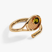 Tennis Racket 'you Are Serving' Wrap Ring