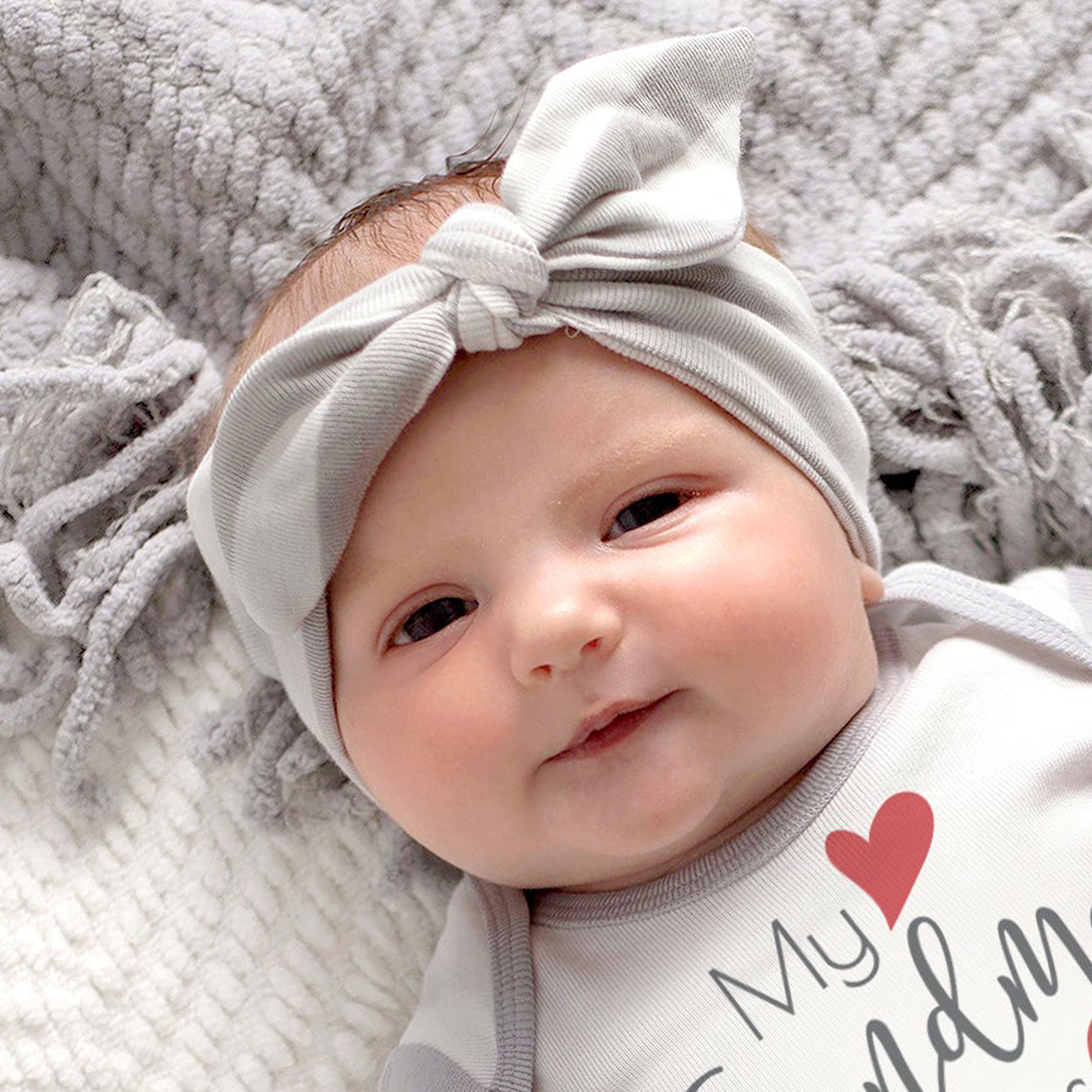 Baby Headband Grey Stripes