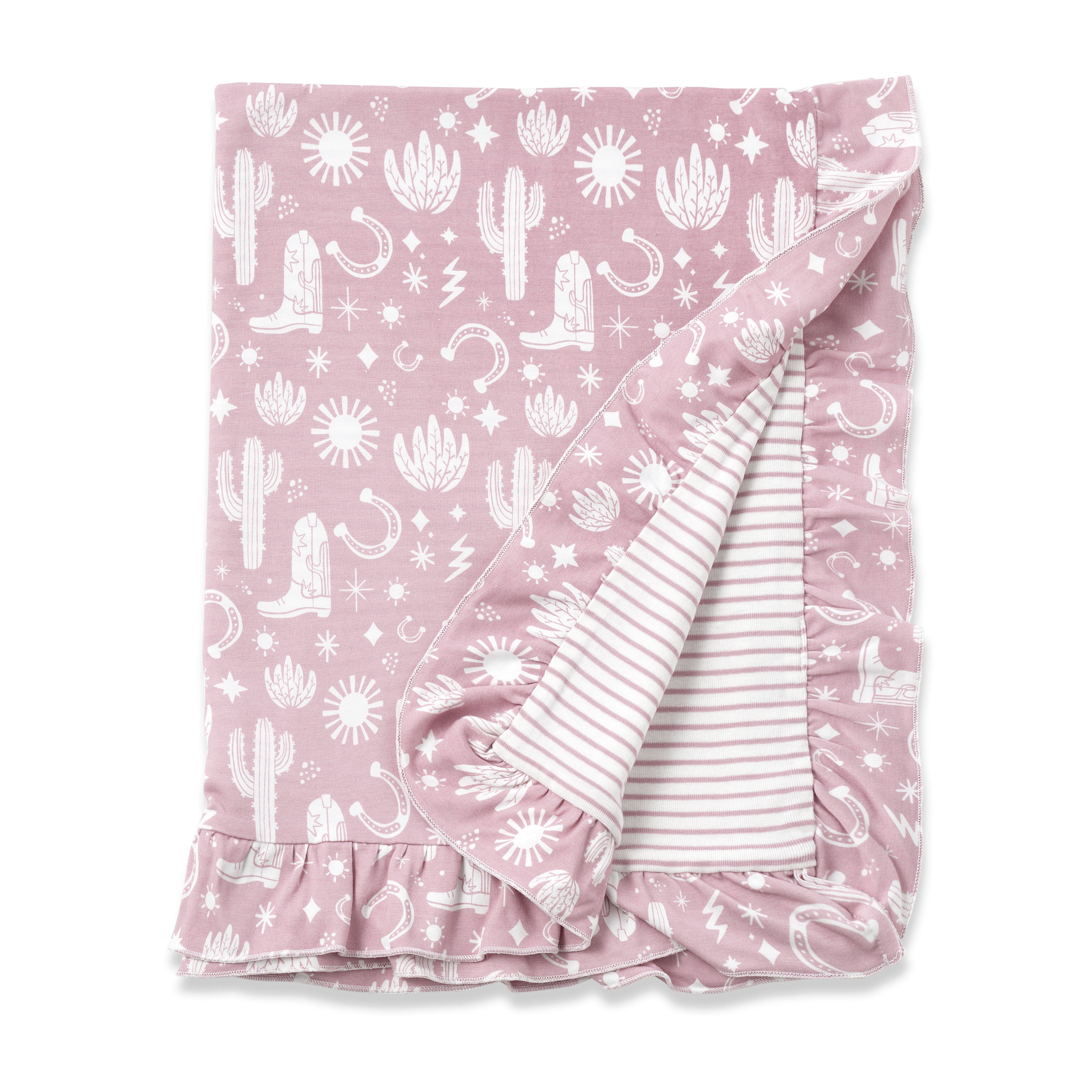 Wild West/pink Bamboo Stroller Blanket