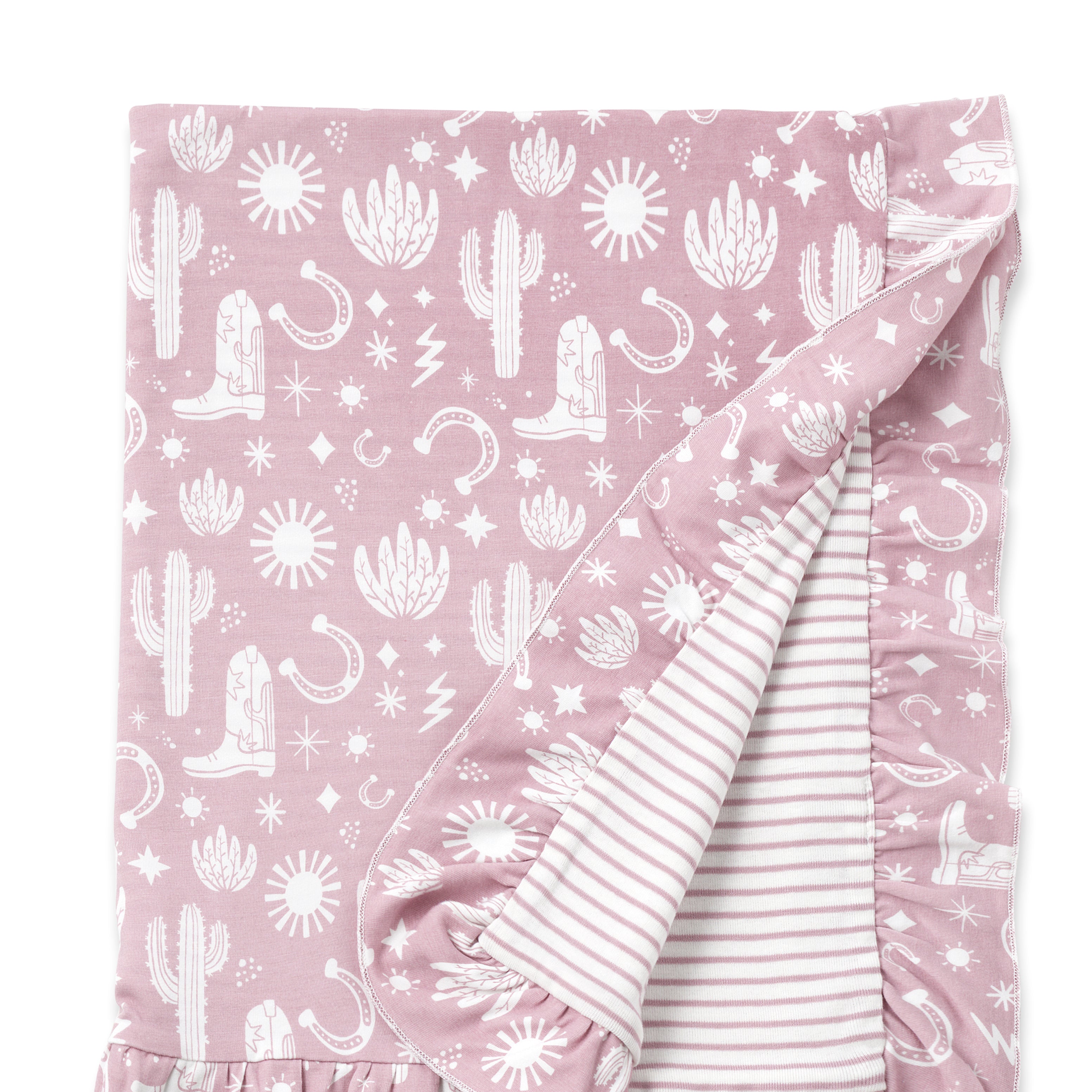 Wild West/pink Bamboo Stroller Blanket