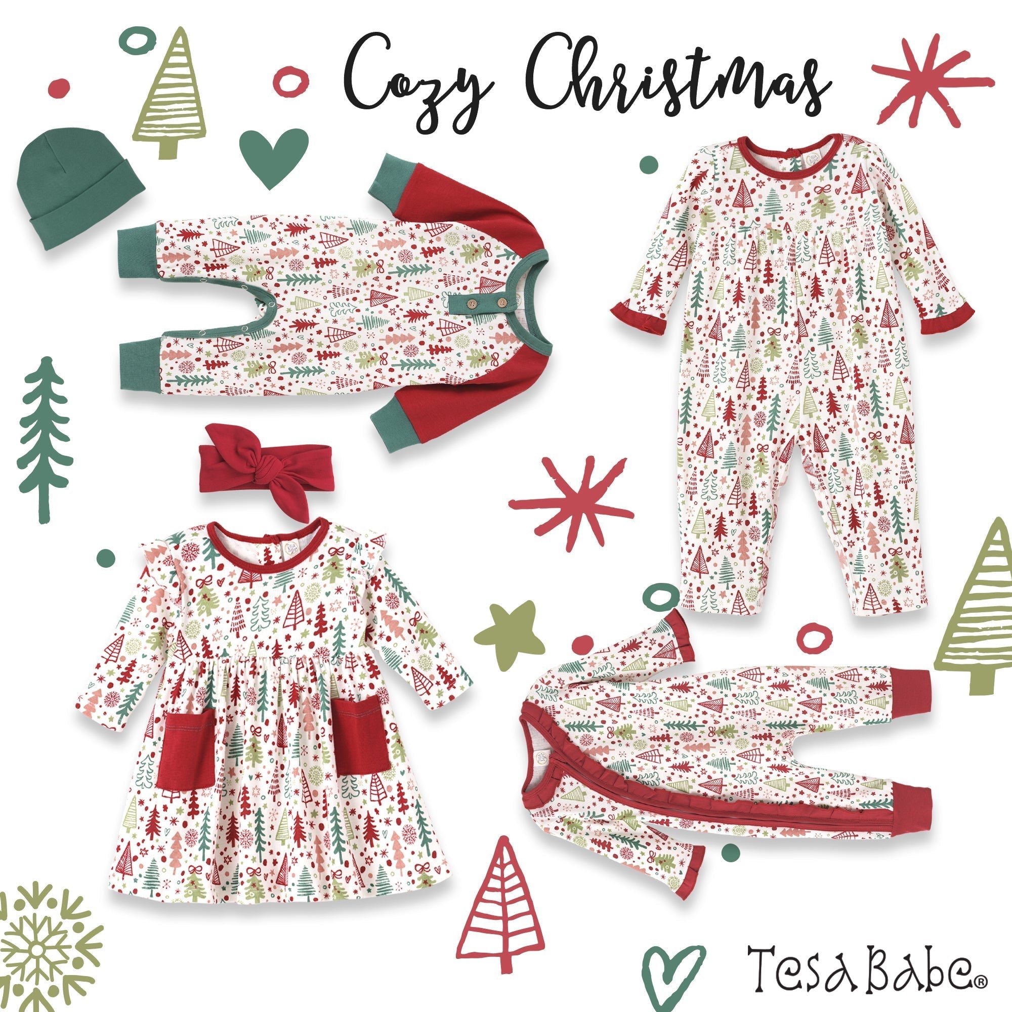 Cozy Christmas Zippered Bamboo Romper