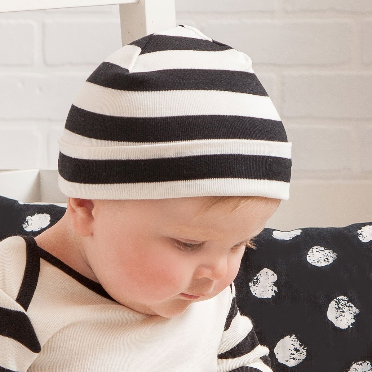 Baby Hat Black Stripes