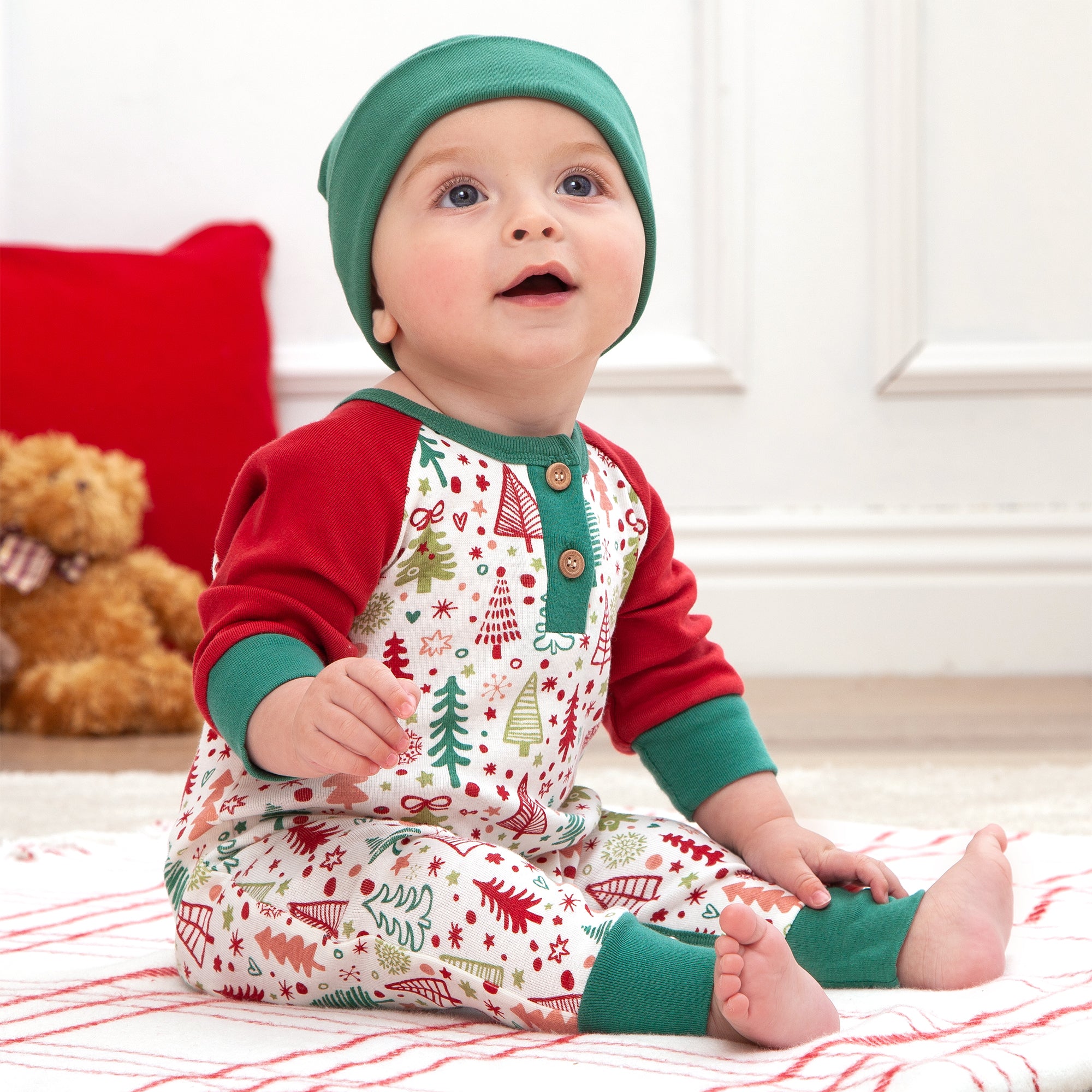 Cozy Christmas Henley Bamboo Romper