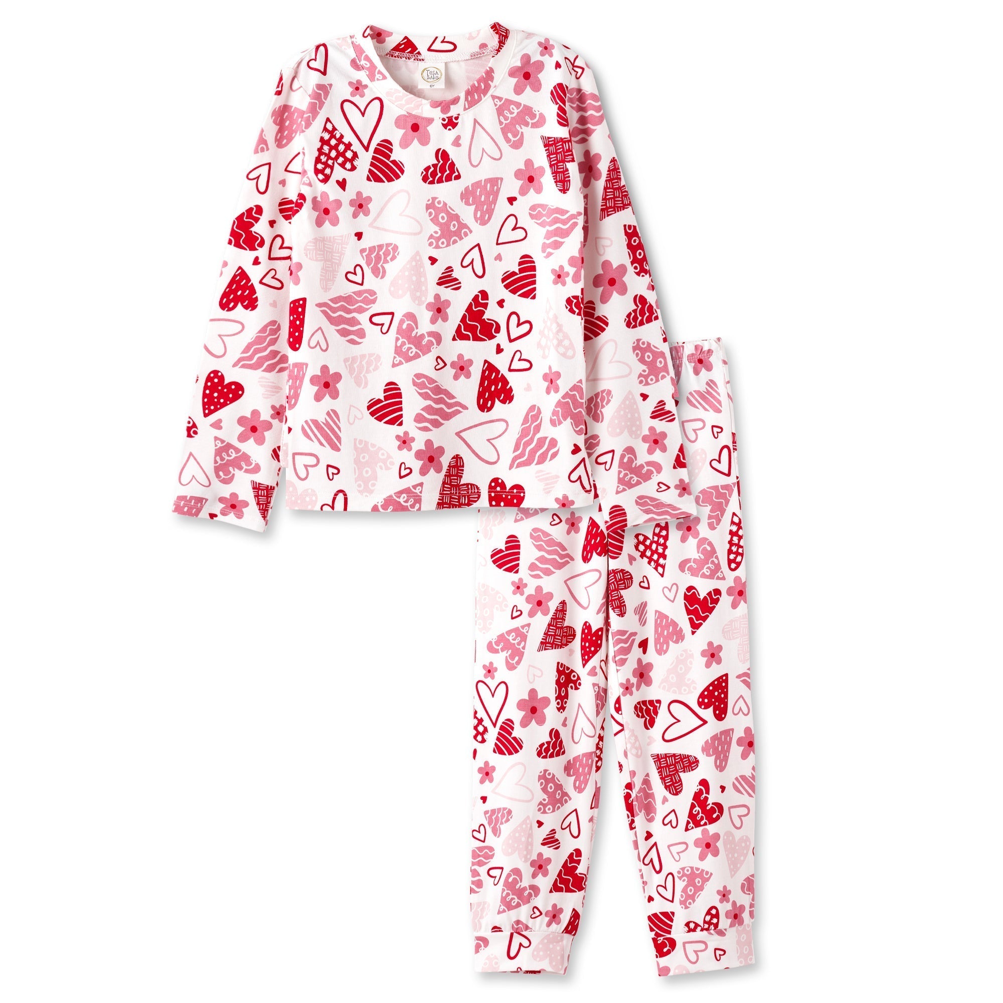 Hearts Girl's Valentine Bamboo Pajama Set