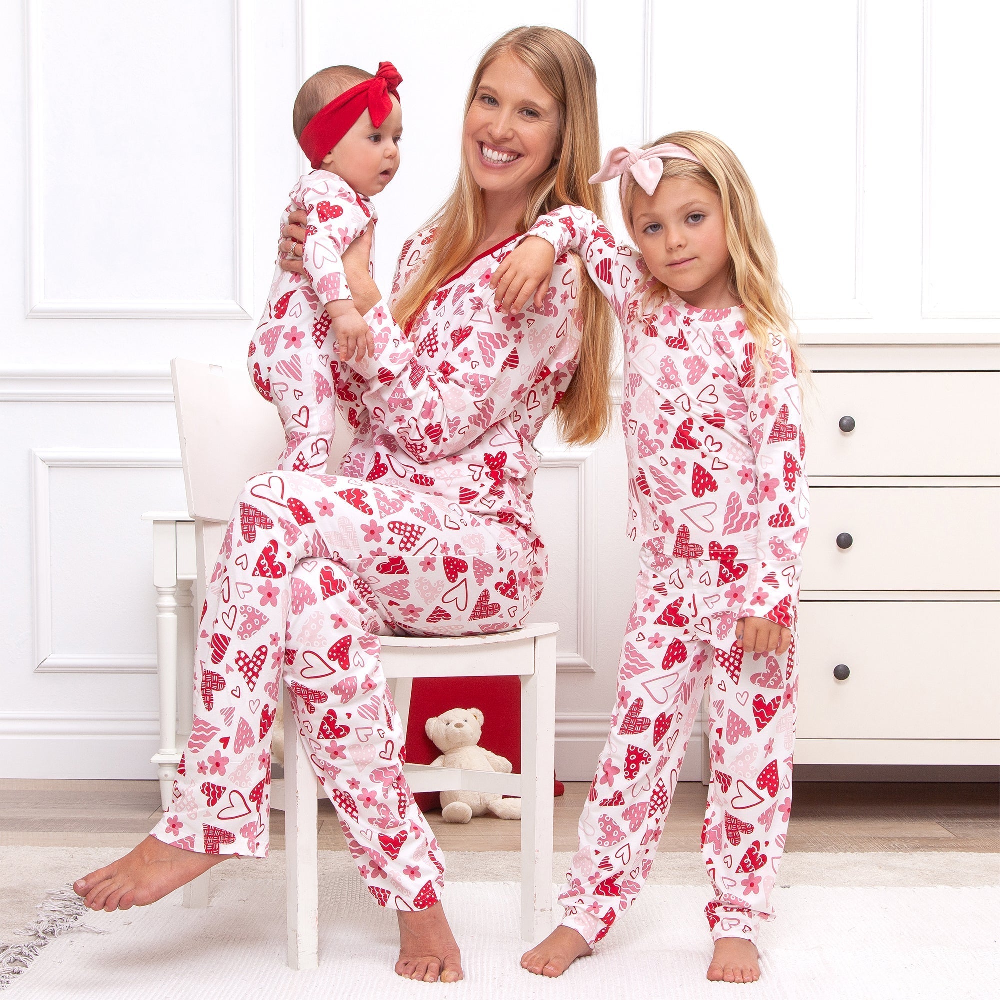 Hearts Women's Valentine Bamboo Pajama Set