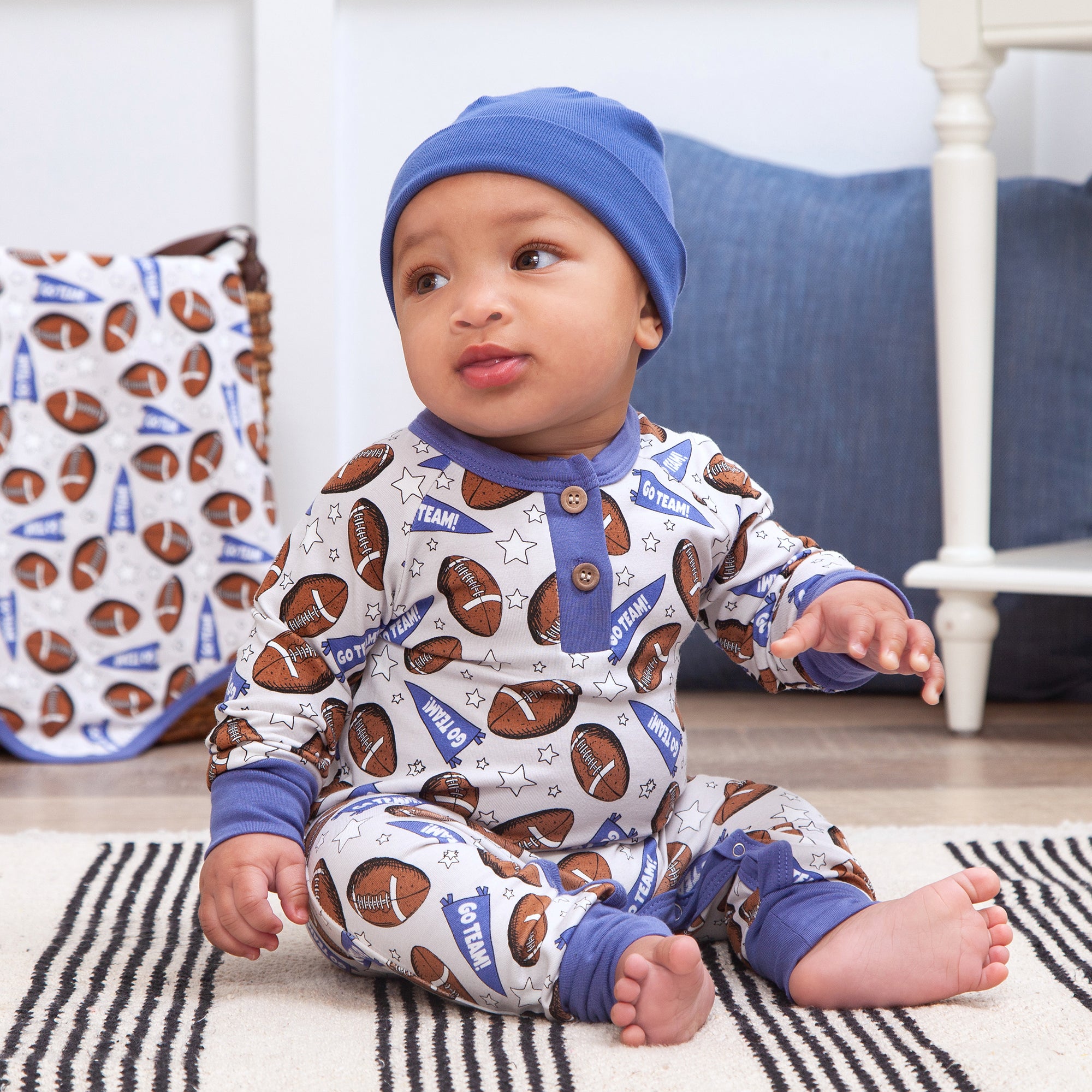 Football Boy's Bamboo Romper