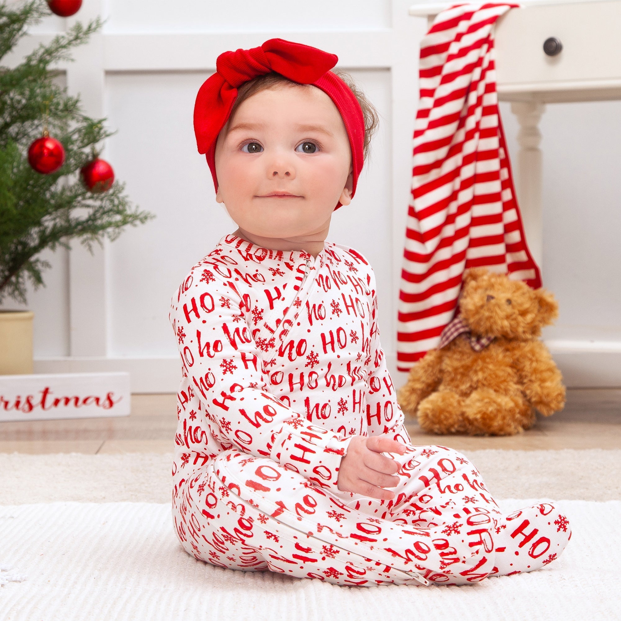 Ho-ho-ho Bamboo Zipper Romper