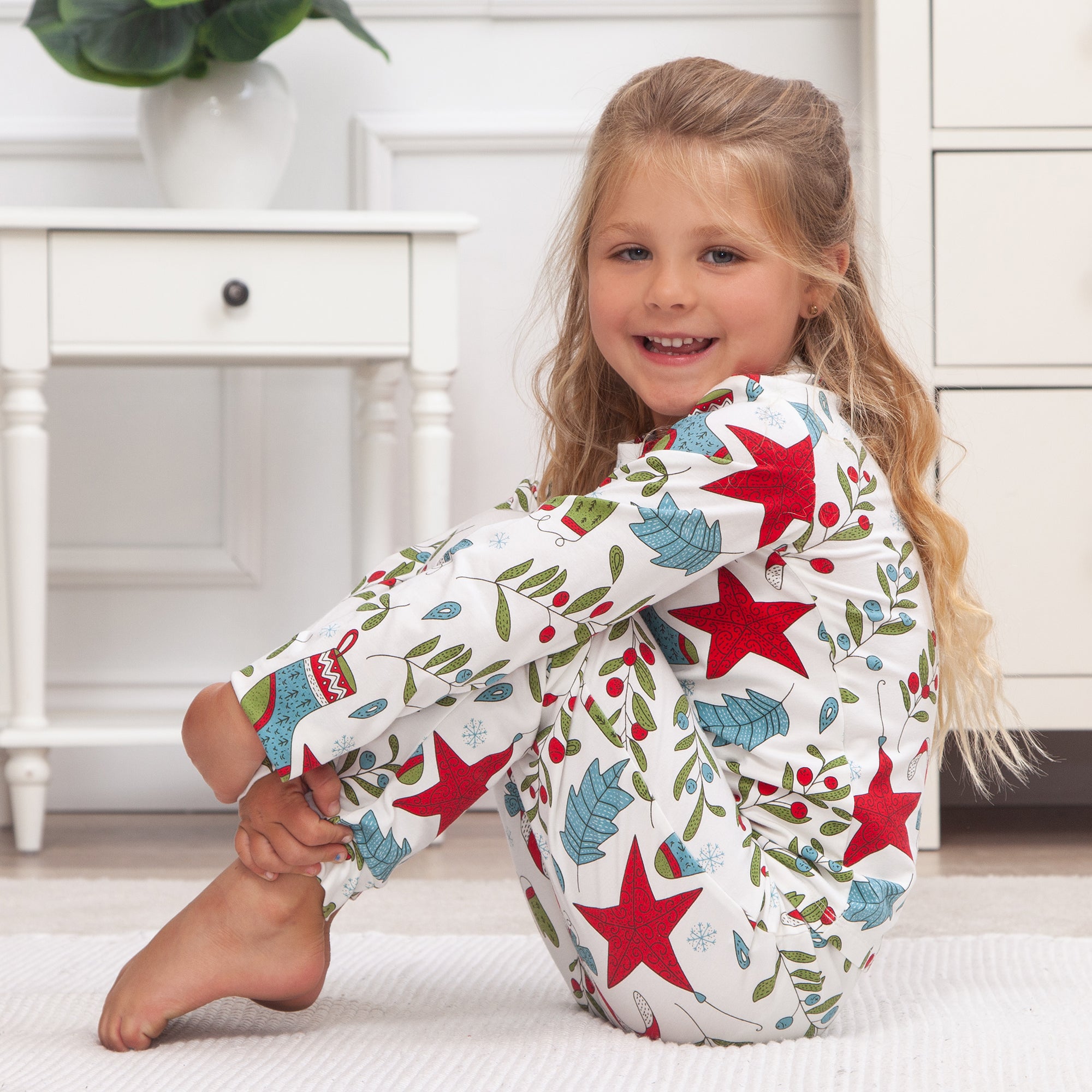 Christmas Fancy Girl's Bamboo Pajama Set