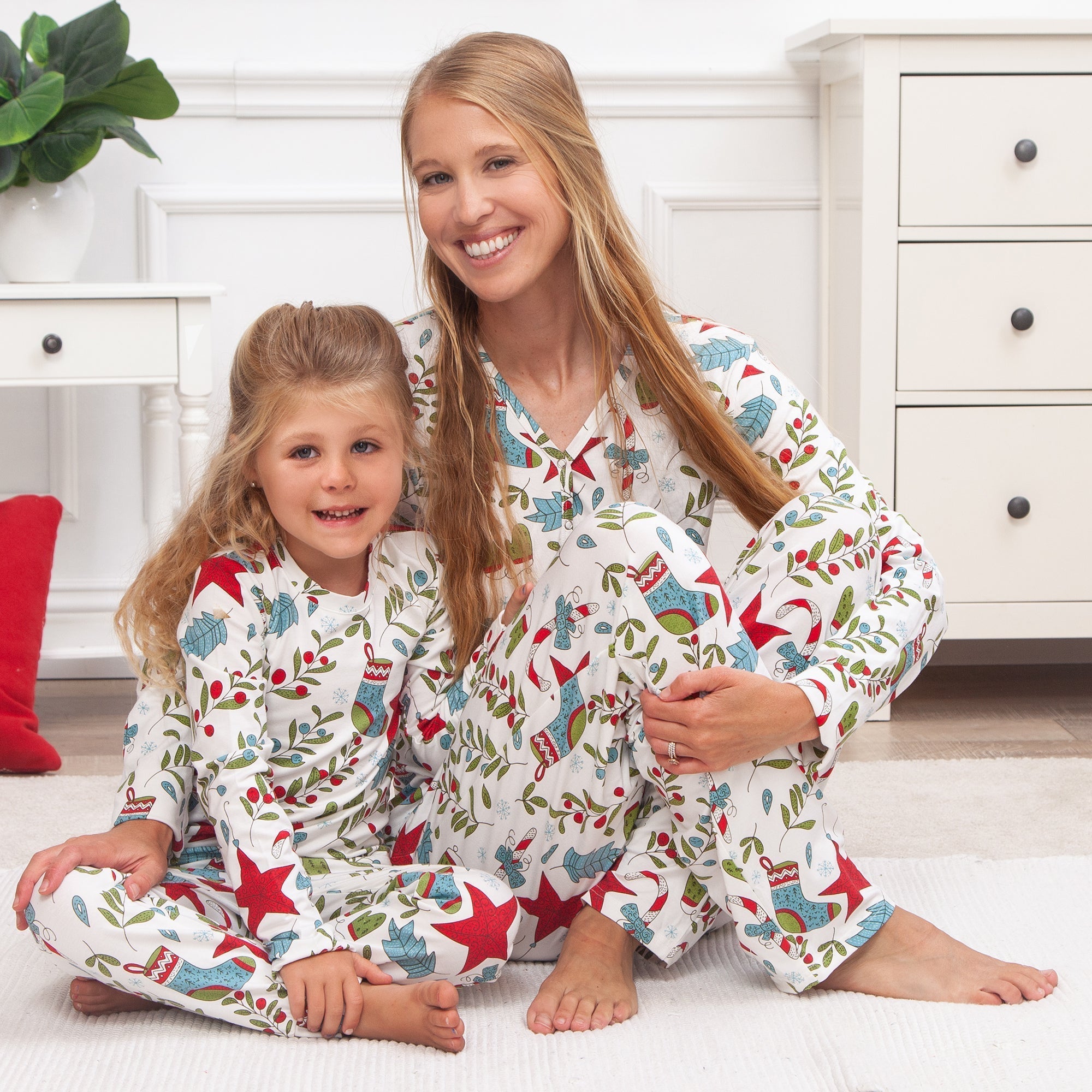 Christmas Fancy Girl's Bamboo Pajama Set