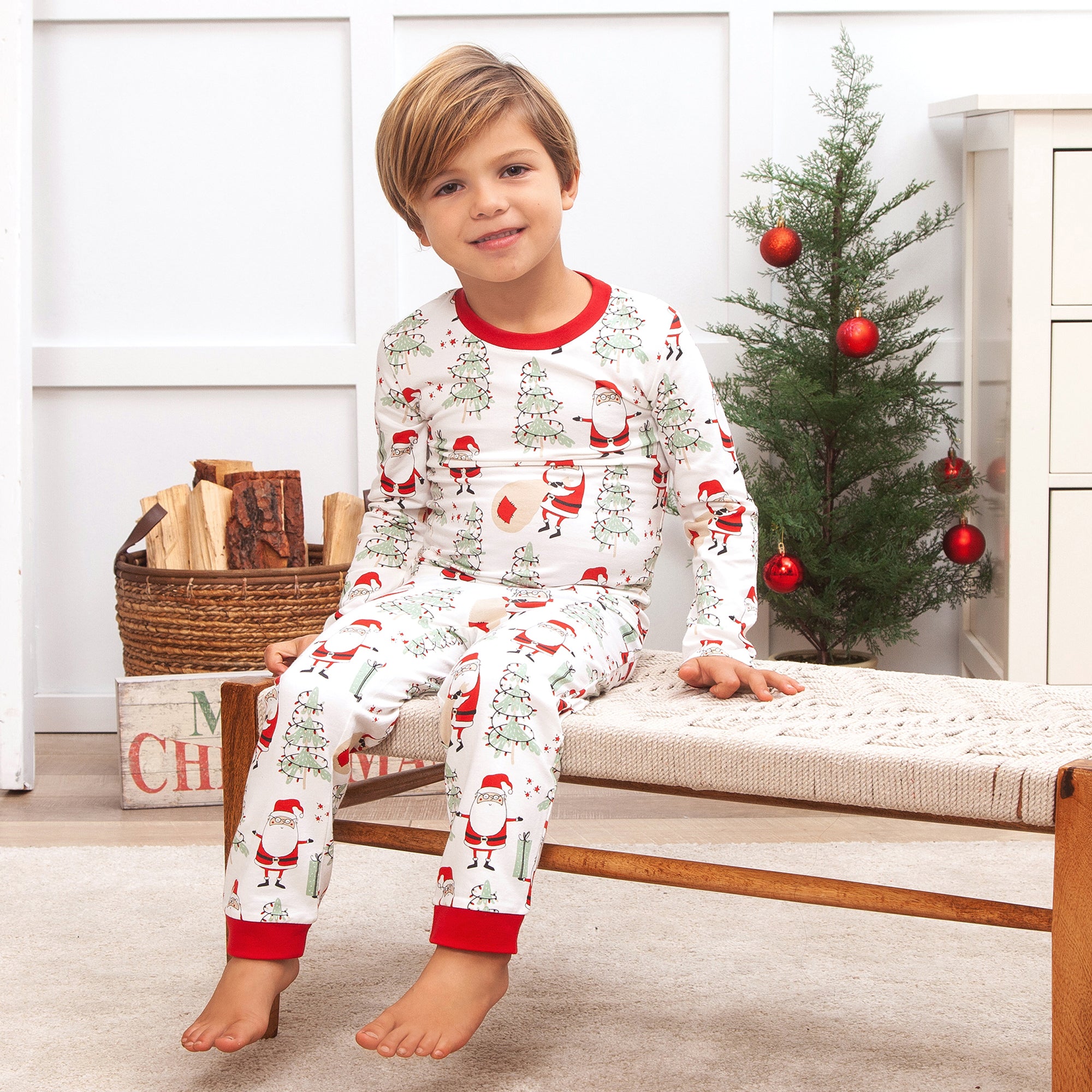 Christmas Santa Kid's Bamboo Pajama Set