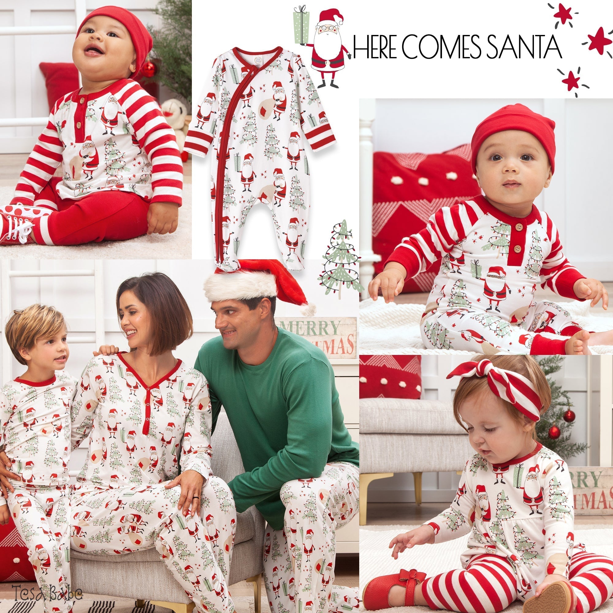 Christmas Santa Bamboo Women's Pajama Set