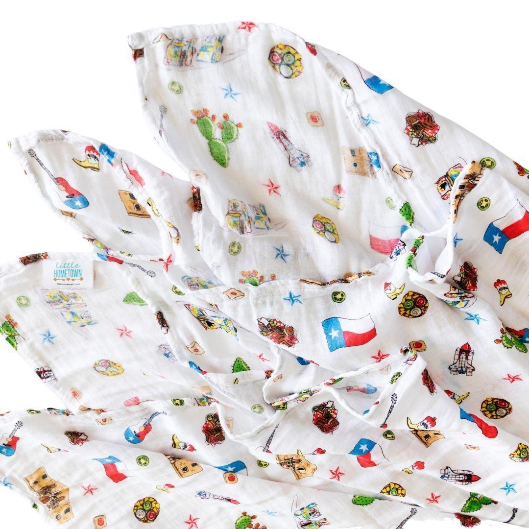 Texas Pride Newborn Gift Bundle: Swaddle, Bib & Onesie