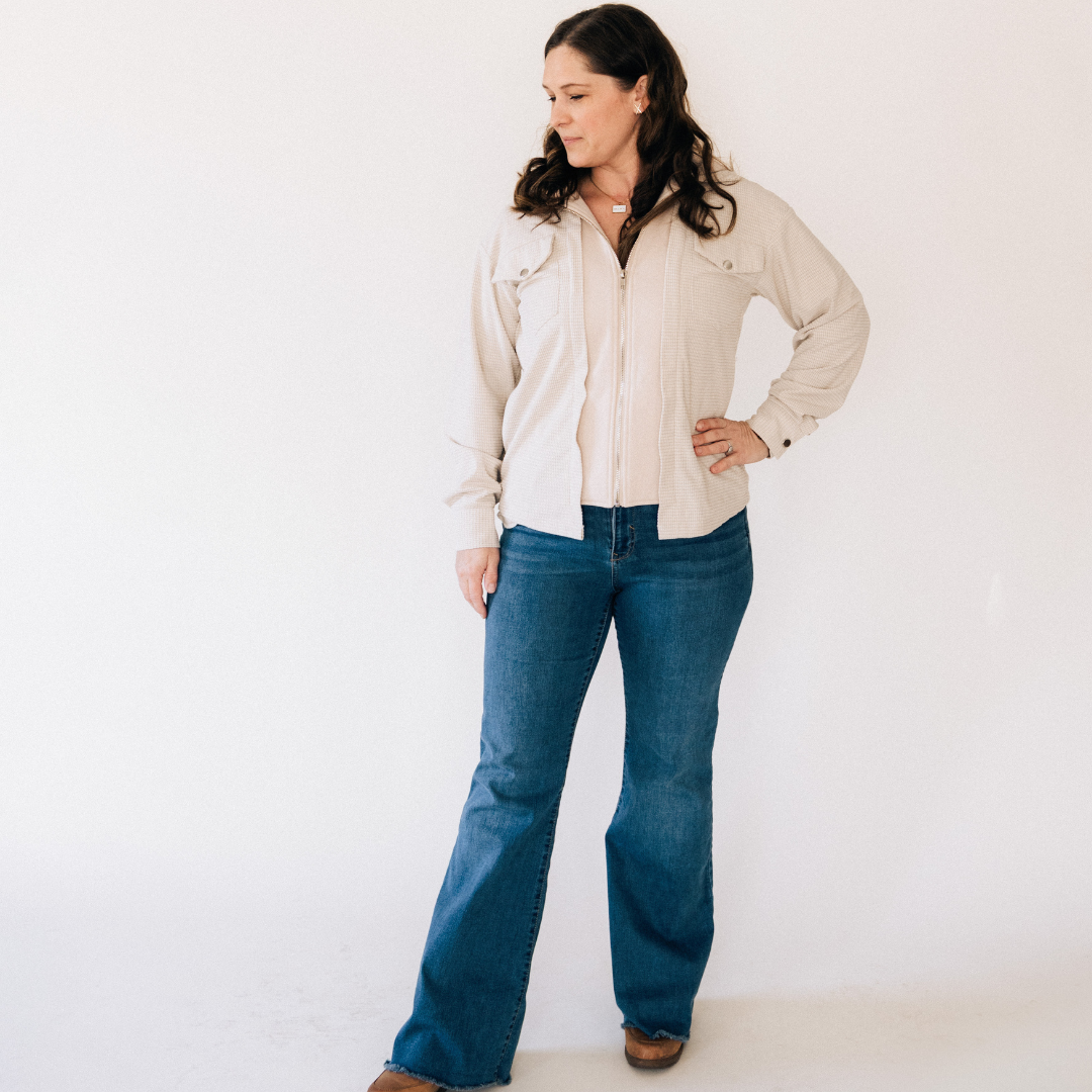 Textured Khaki Jacket - Women