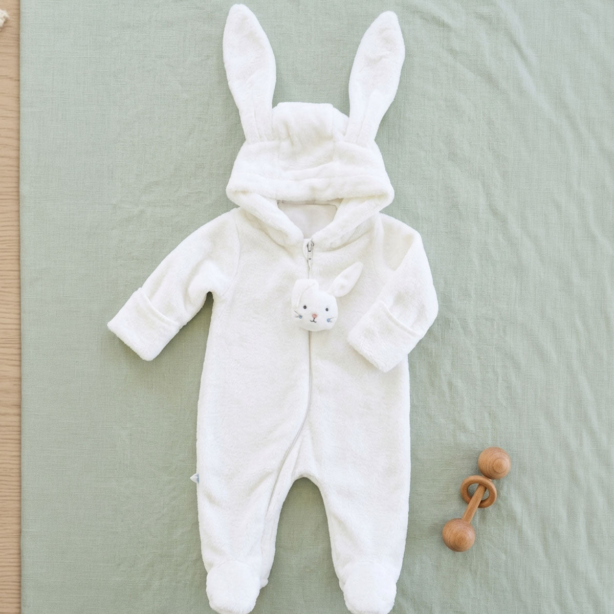White Bunny Hooded Jumpsuit