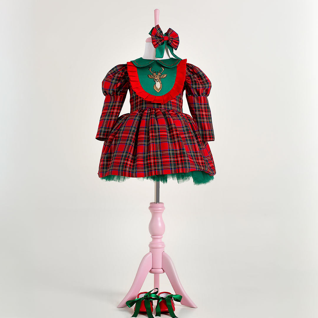 Merry Scottish Pattern Dress Set