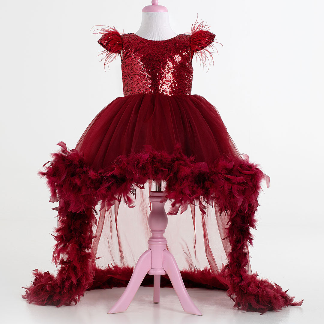 Ophelia Burgundy Party Dress