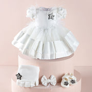 Star White Baby Dress Set