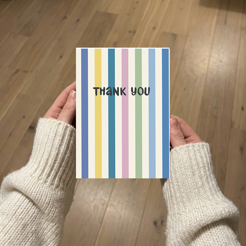 Colorful Stripe - Thank You Greeting Card