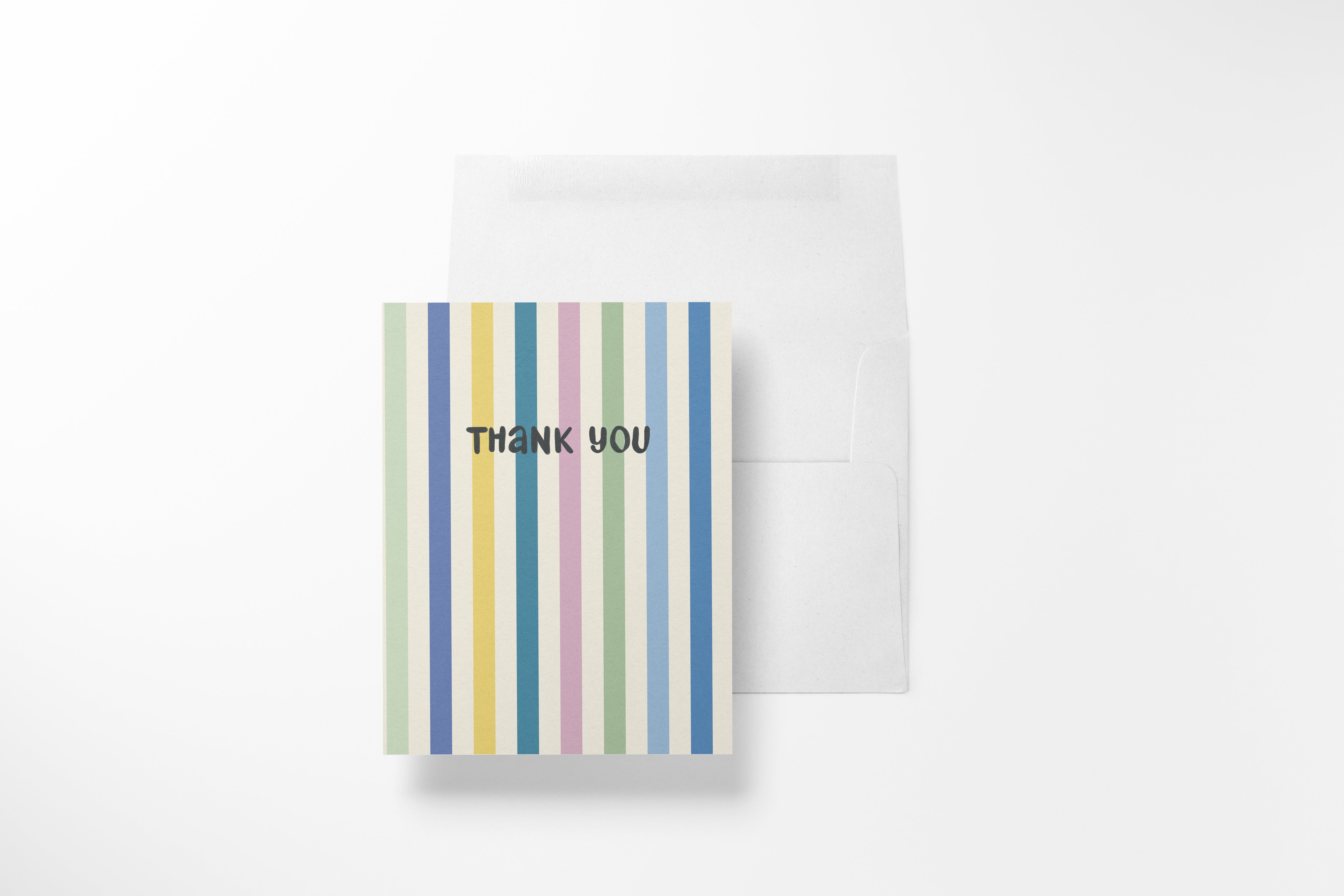 Colorful Stripe - Thank You Greeting Card