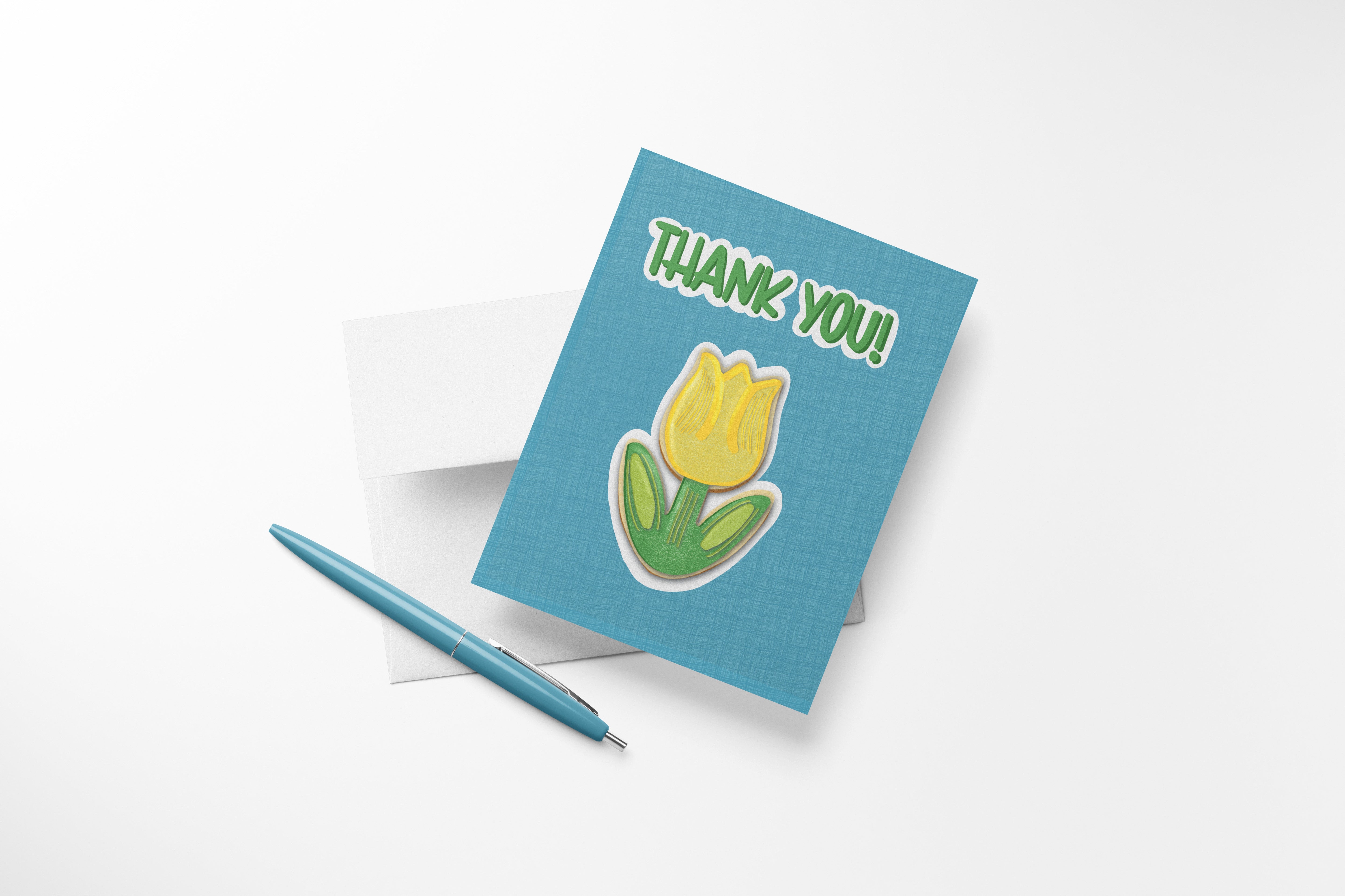 Thank You Tulip Cookie Greeting Card