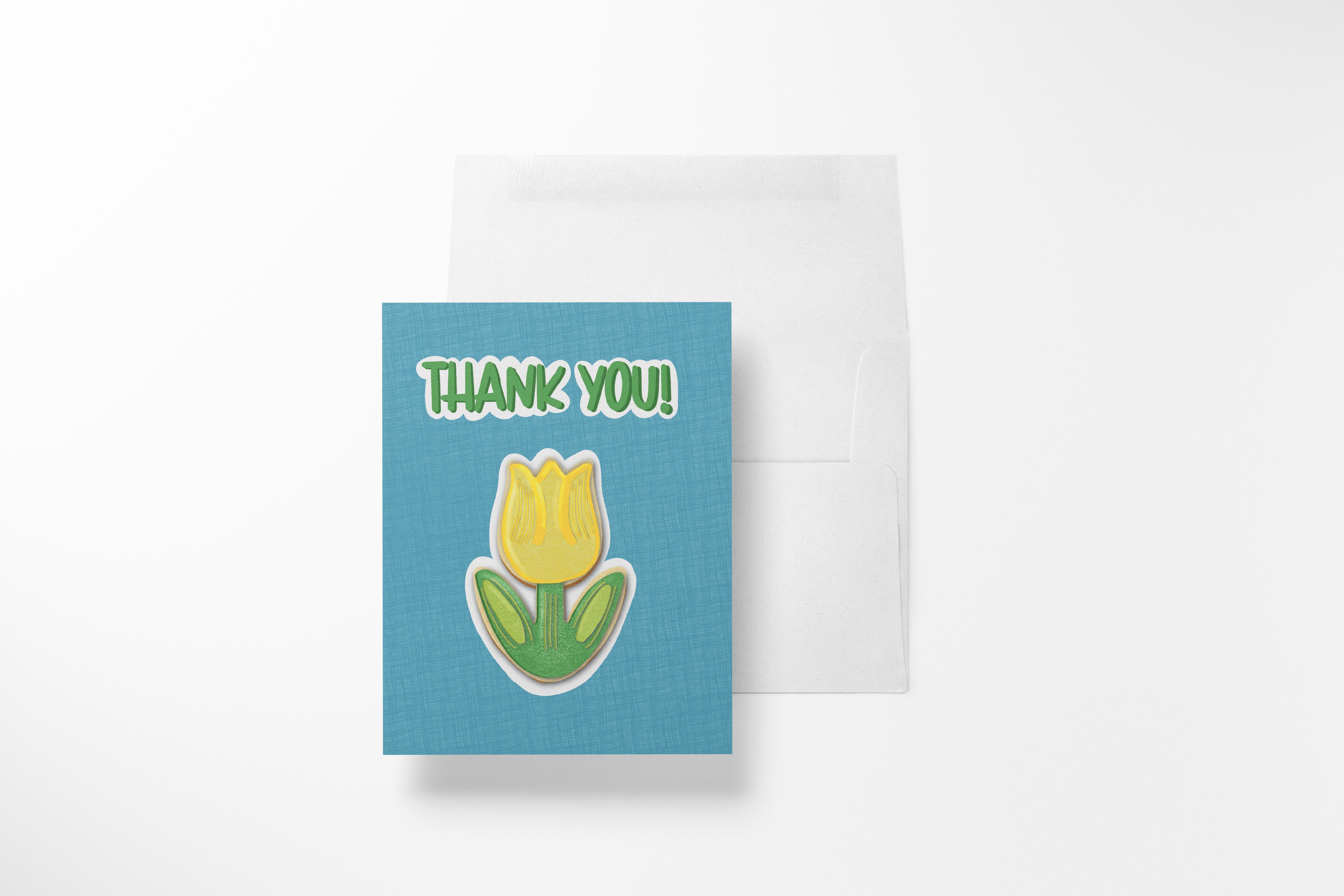 Thank You Tulip Cookie Greeting Card