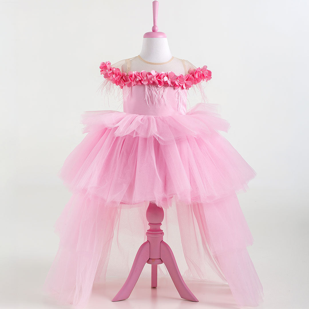 Violet Pink Party Dress - Layered