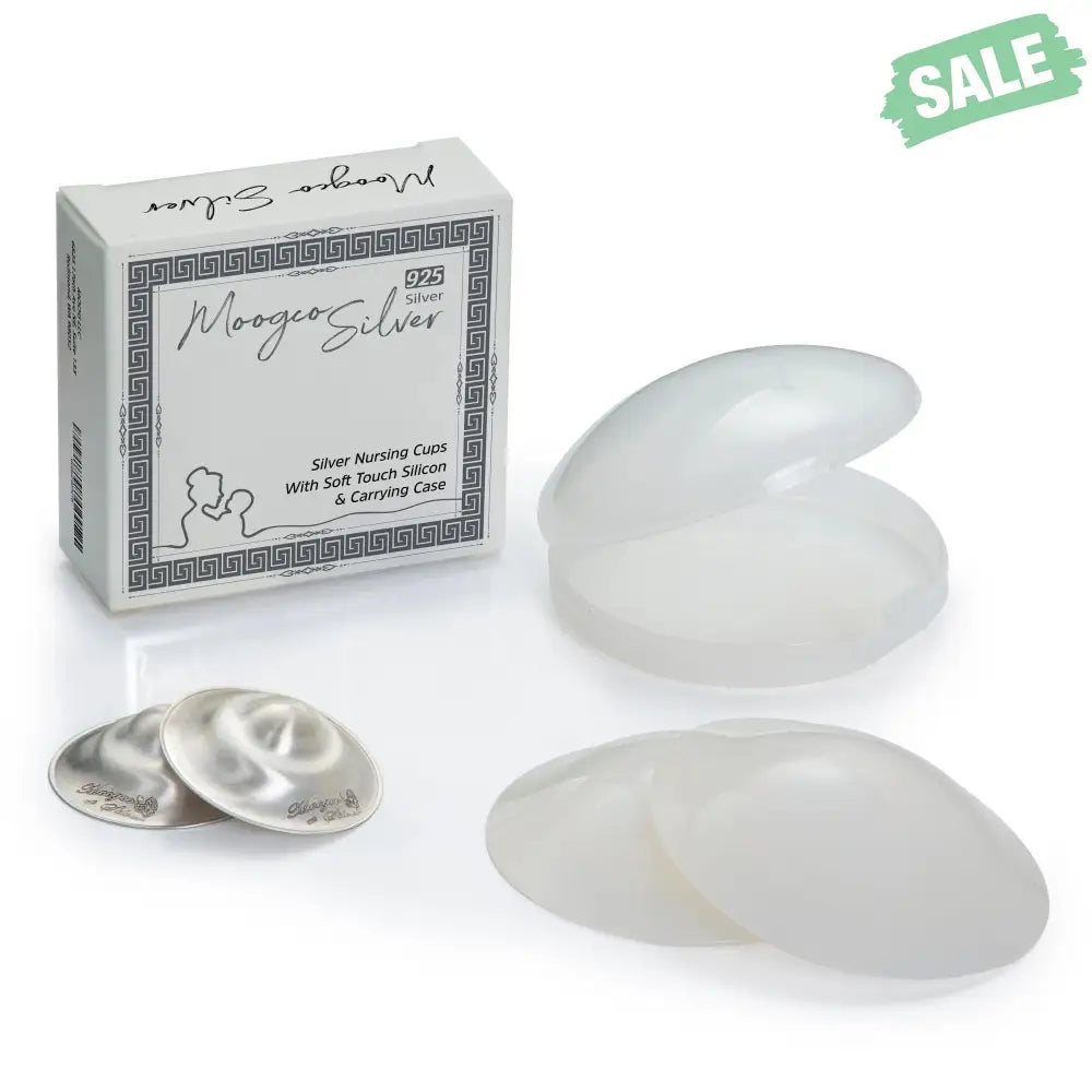 The Original Silver Nursing Cups With Silicone Pads