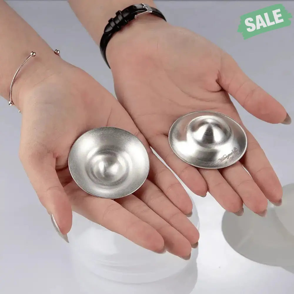 The Original Silver Nursing Cups With Silicone Pads