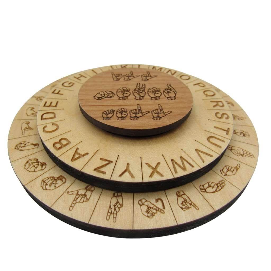 The Sign Language Decoder Disk - Escape Room Cipher Featuring Asl