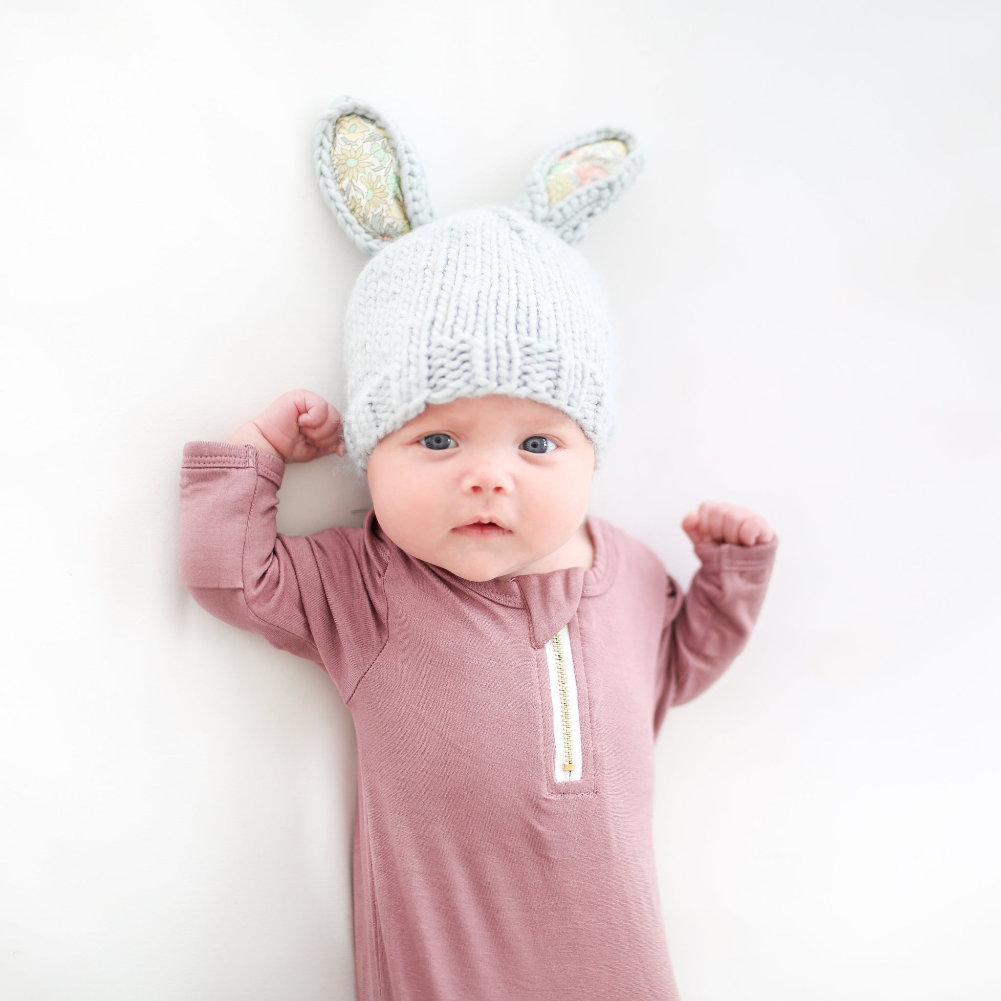 Liberty Bunny Hand-knit Hat, Poppy Daisy