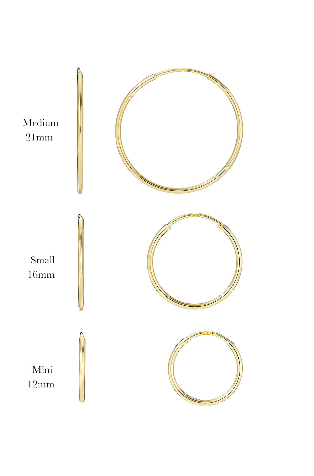 14k Gold Medium Thread Hoop Earrings