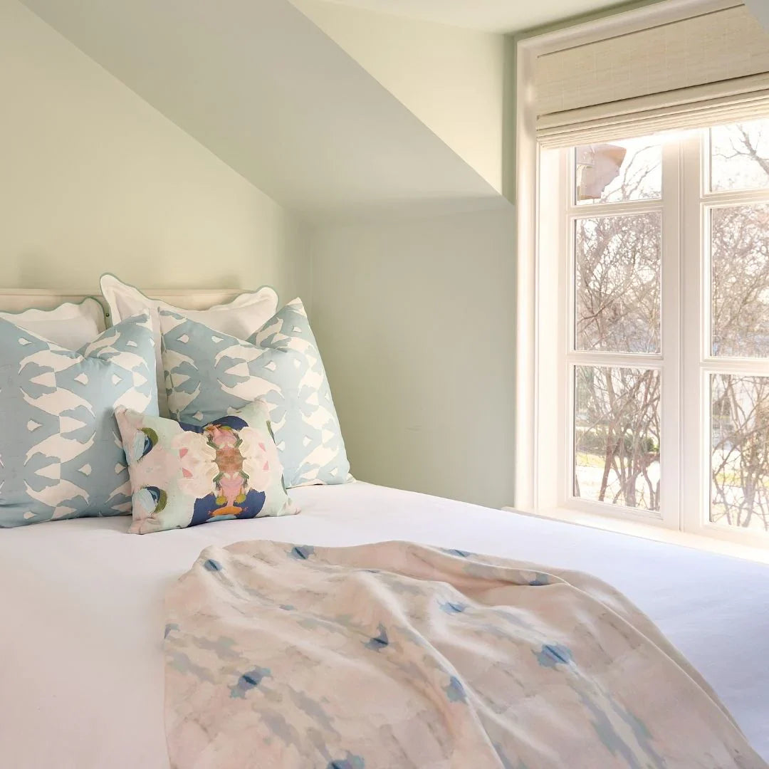 Coral Bay Pale Blue Throw Blanket By Laura Park