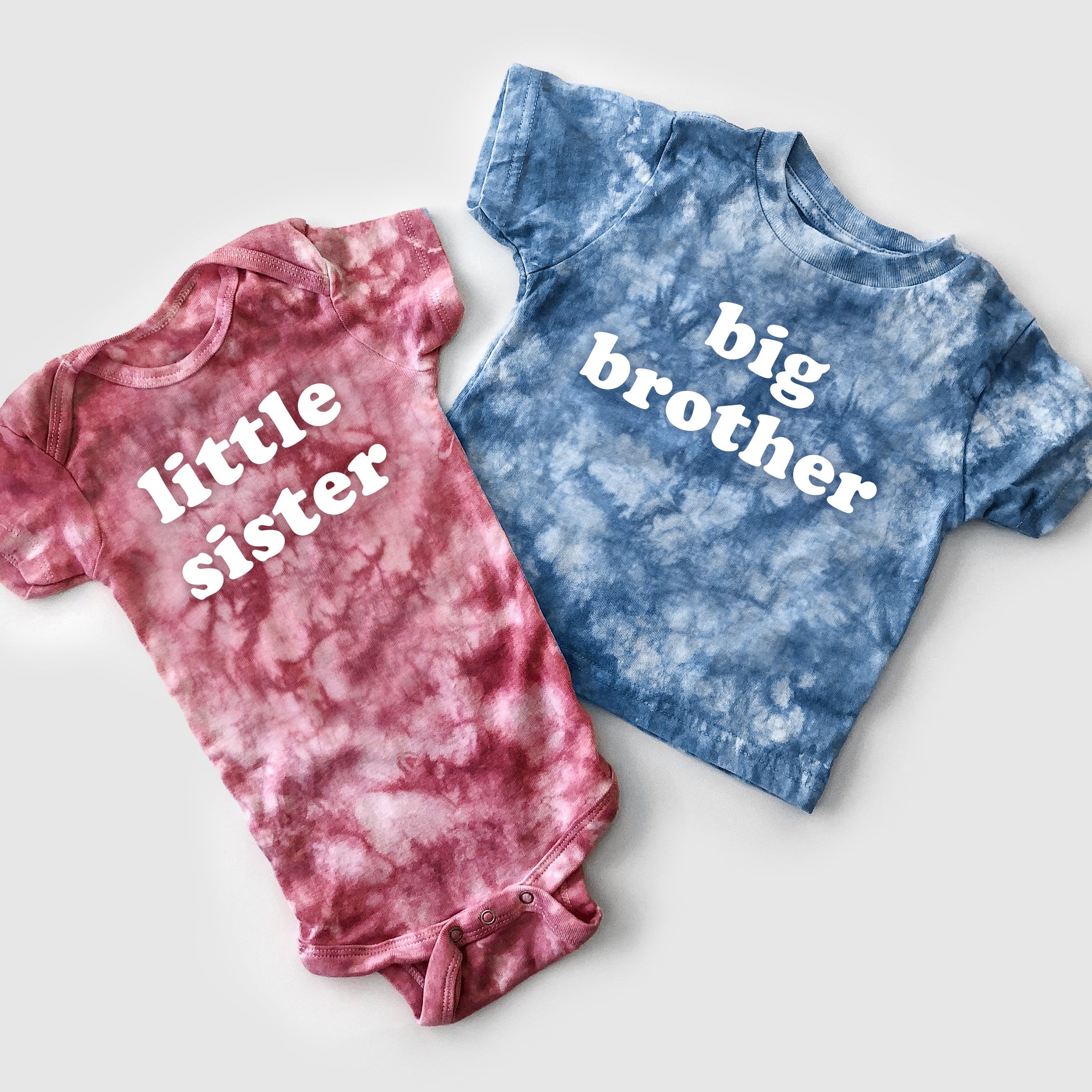 Custom Matching Tie Dye Brother Sister Shirts And Bodysuits