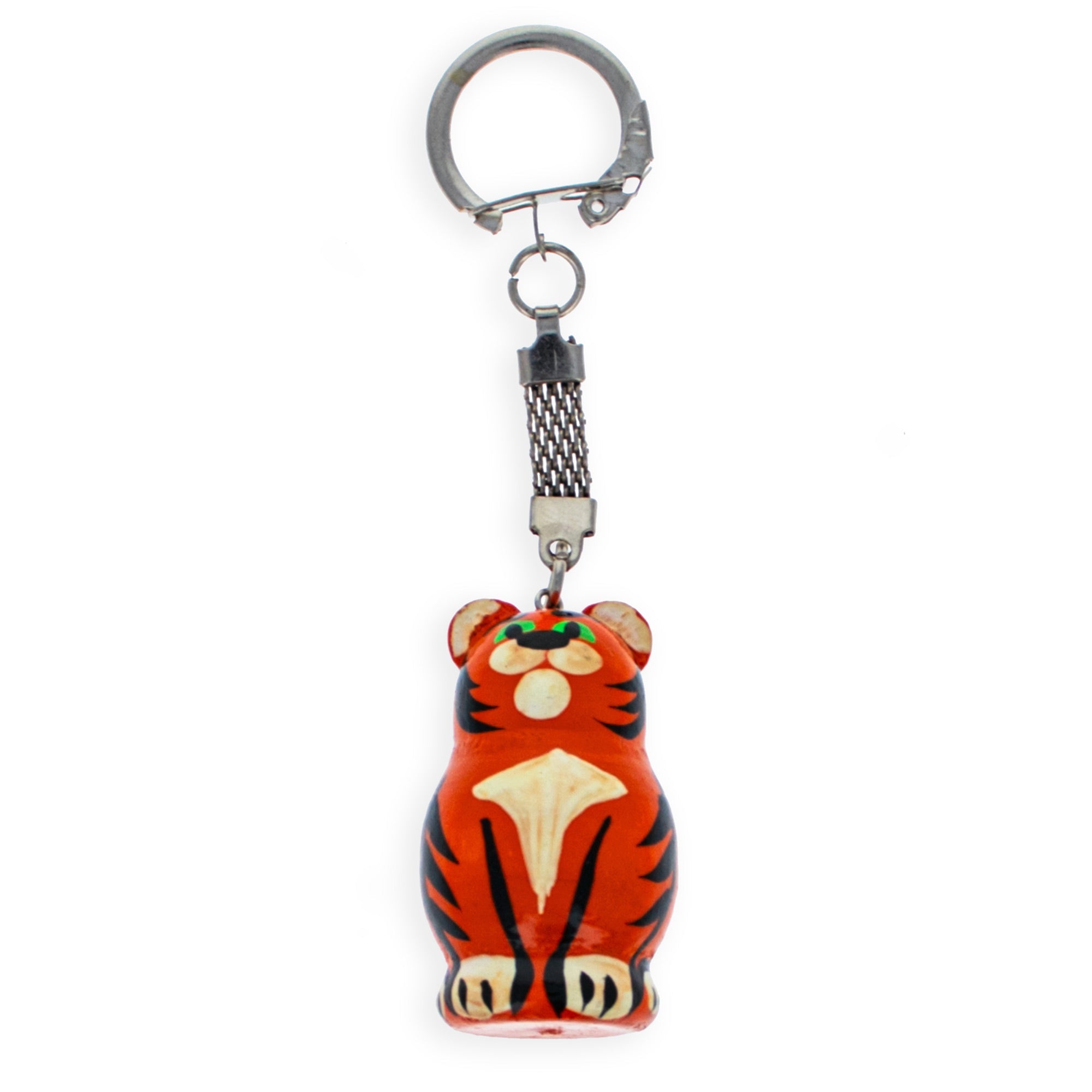 Tiger Wooden Key Chains 4 Inches