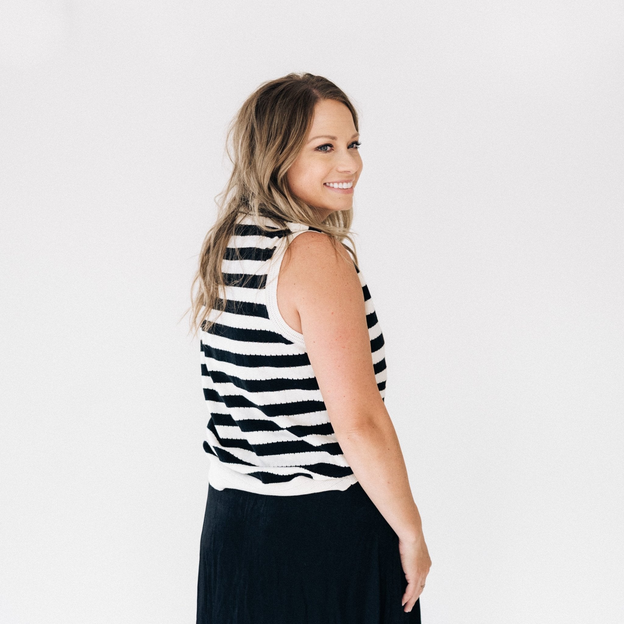 Striped Sweater Tank- Women