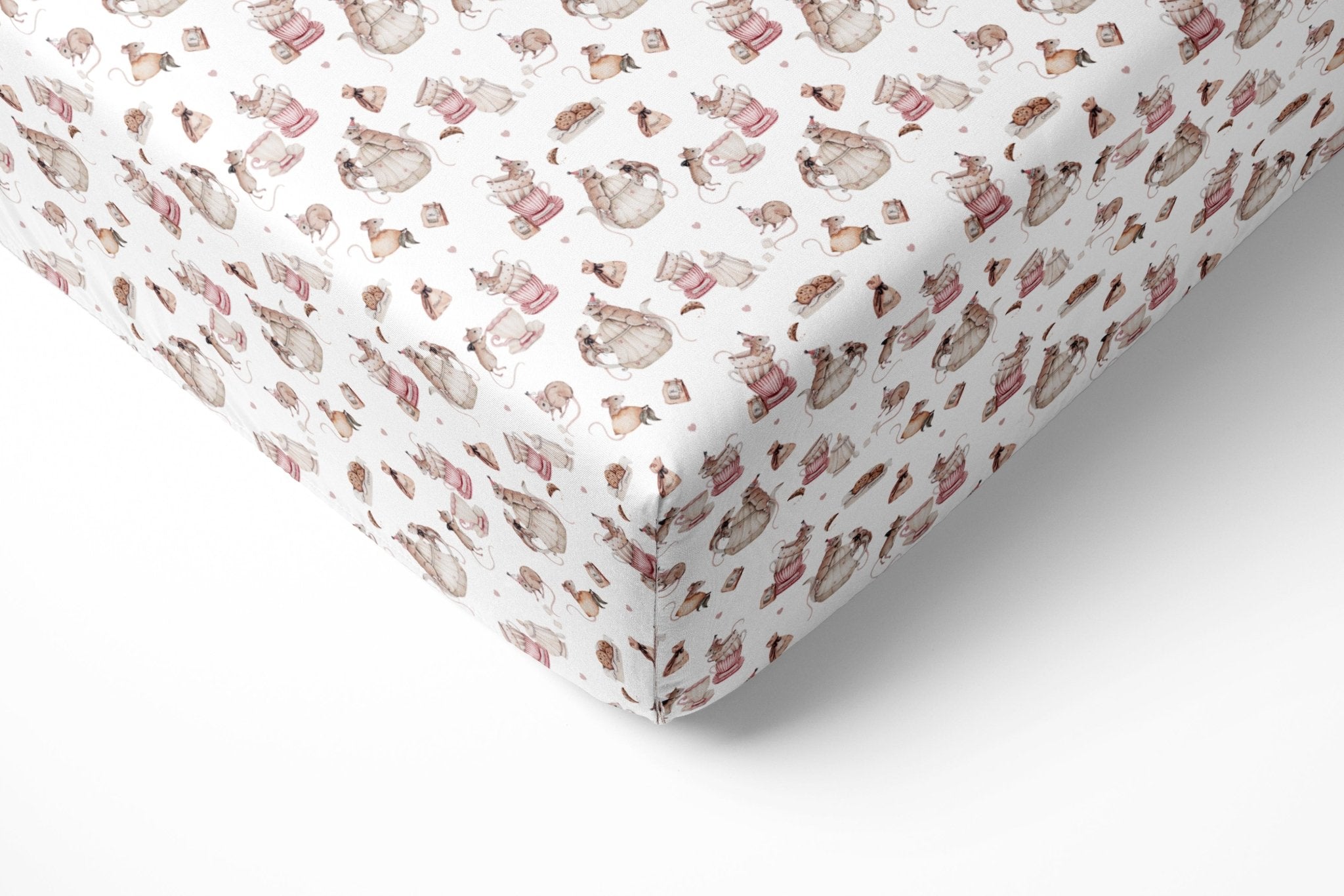 Tiny Tea Time Twin Fitted Sheet And Pillowcase Set