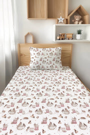 Tiny Tea Time Twin Fitted Sheet And Pillowcase Set