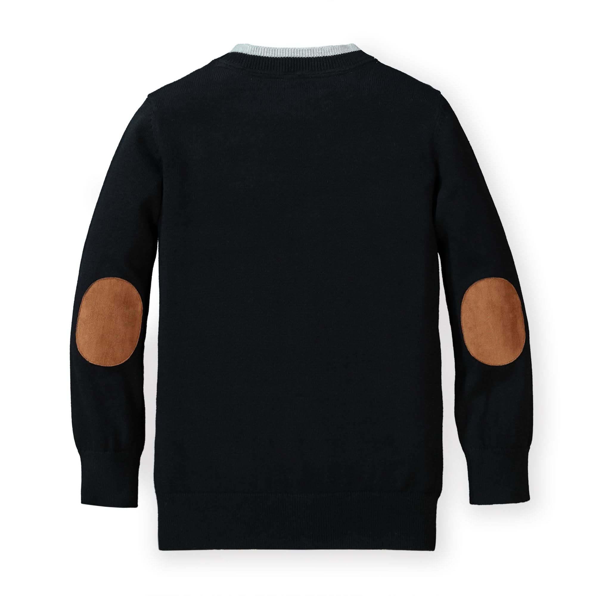 Tipped Cardigan With Elbow Patches