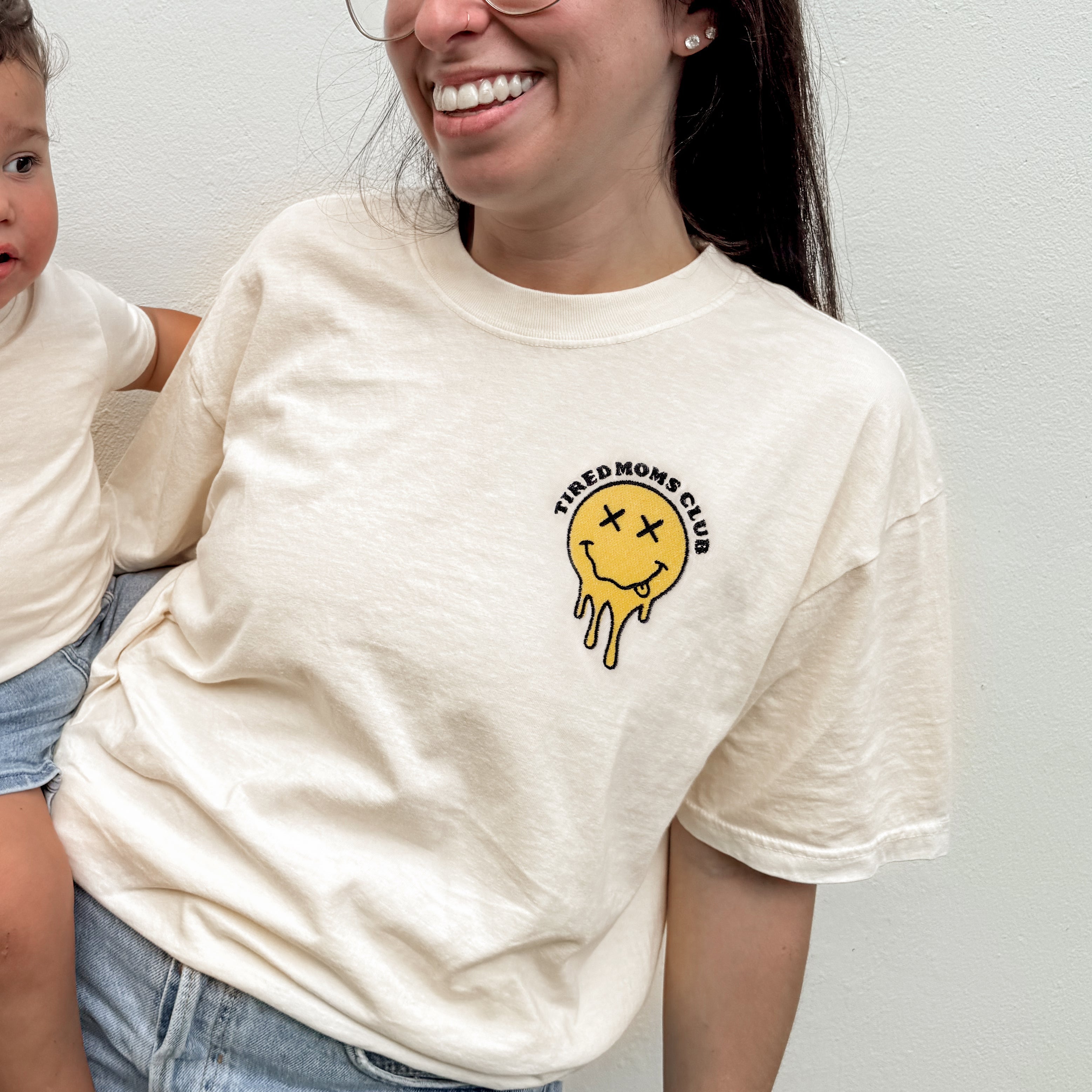 Tired Moms Club Embroidered T-shirt