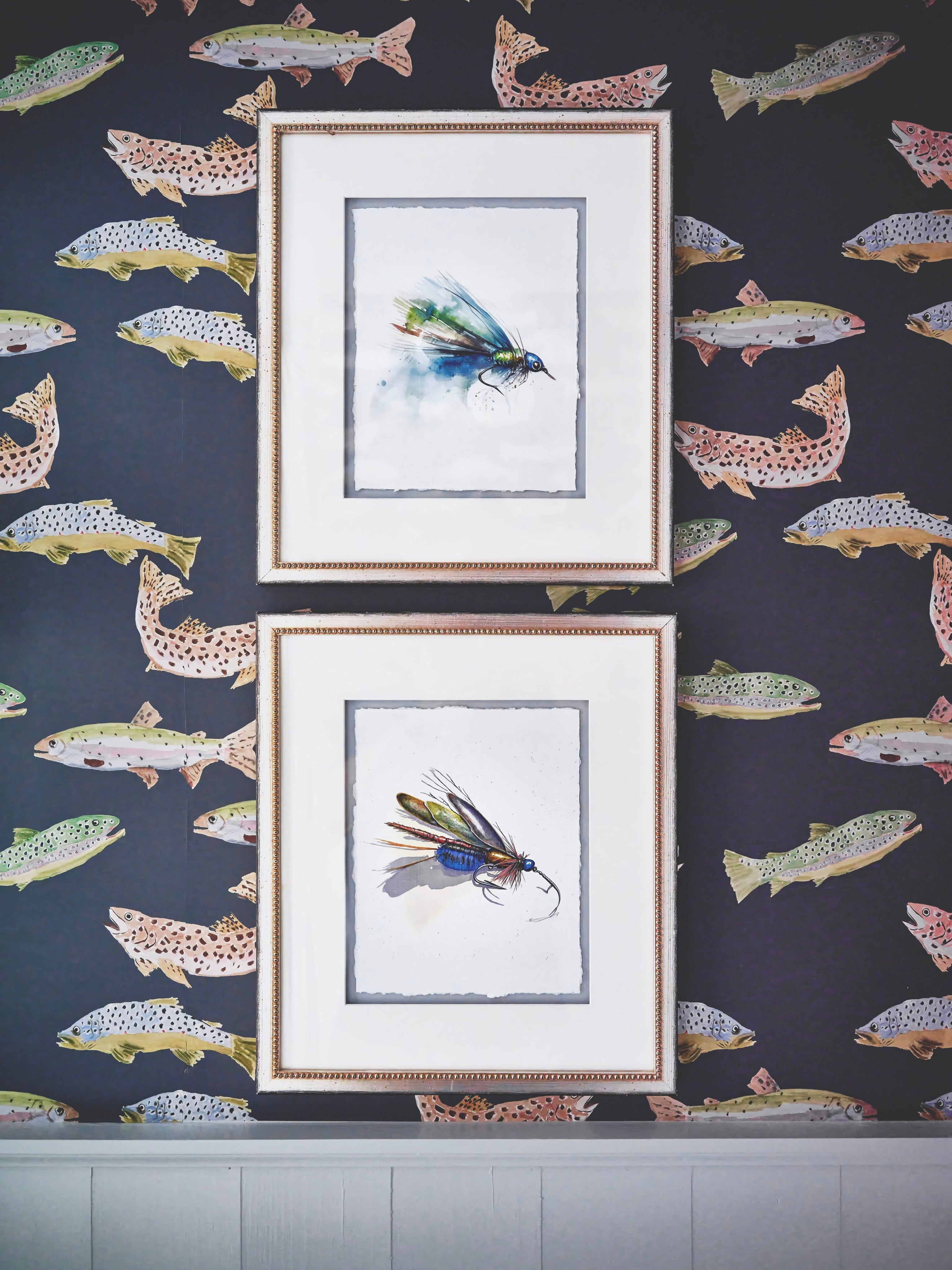 Tight Lines In Navy Wallpaper