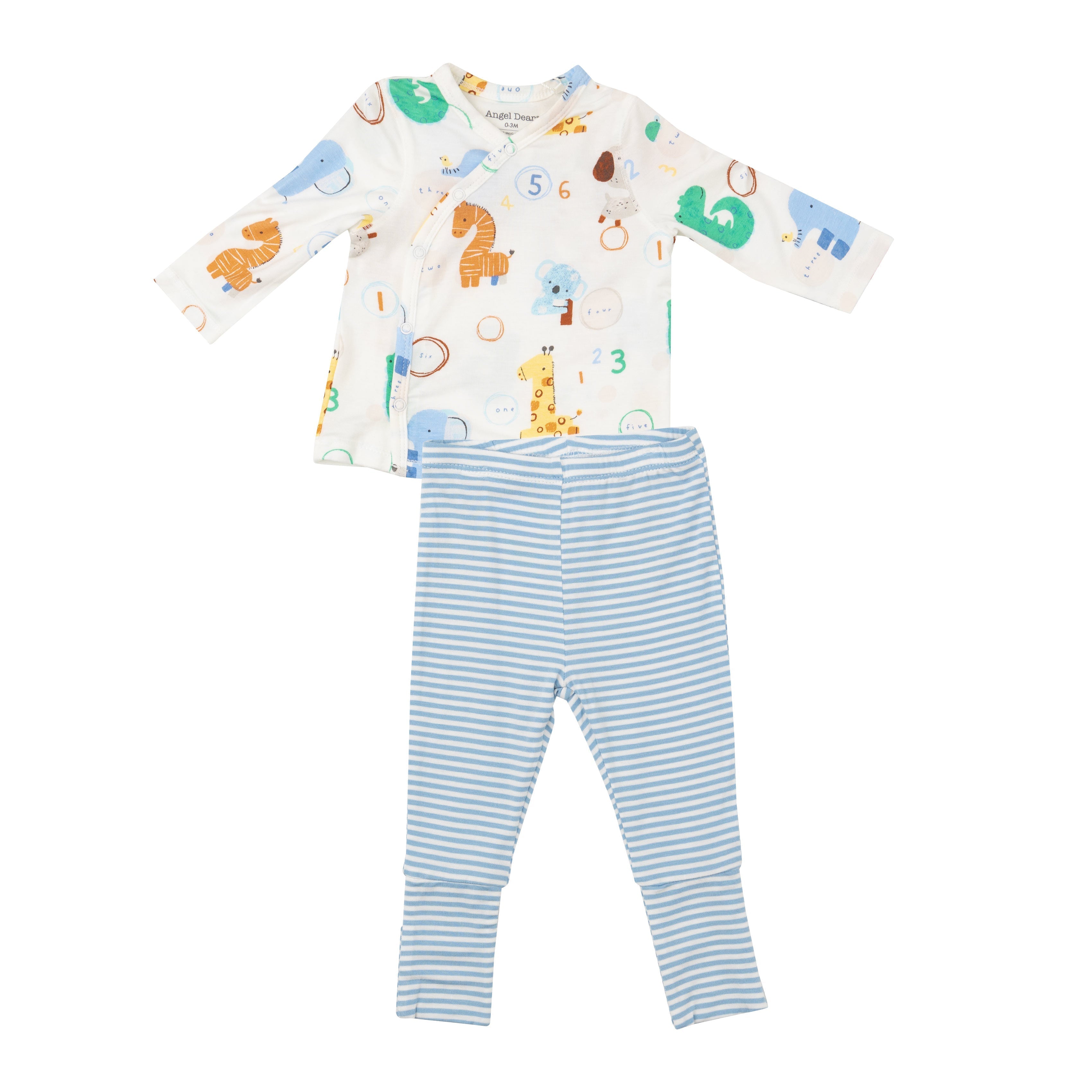 Tmh Set With Roll Over Cuff Pant - Animal Numbers