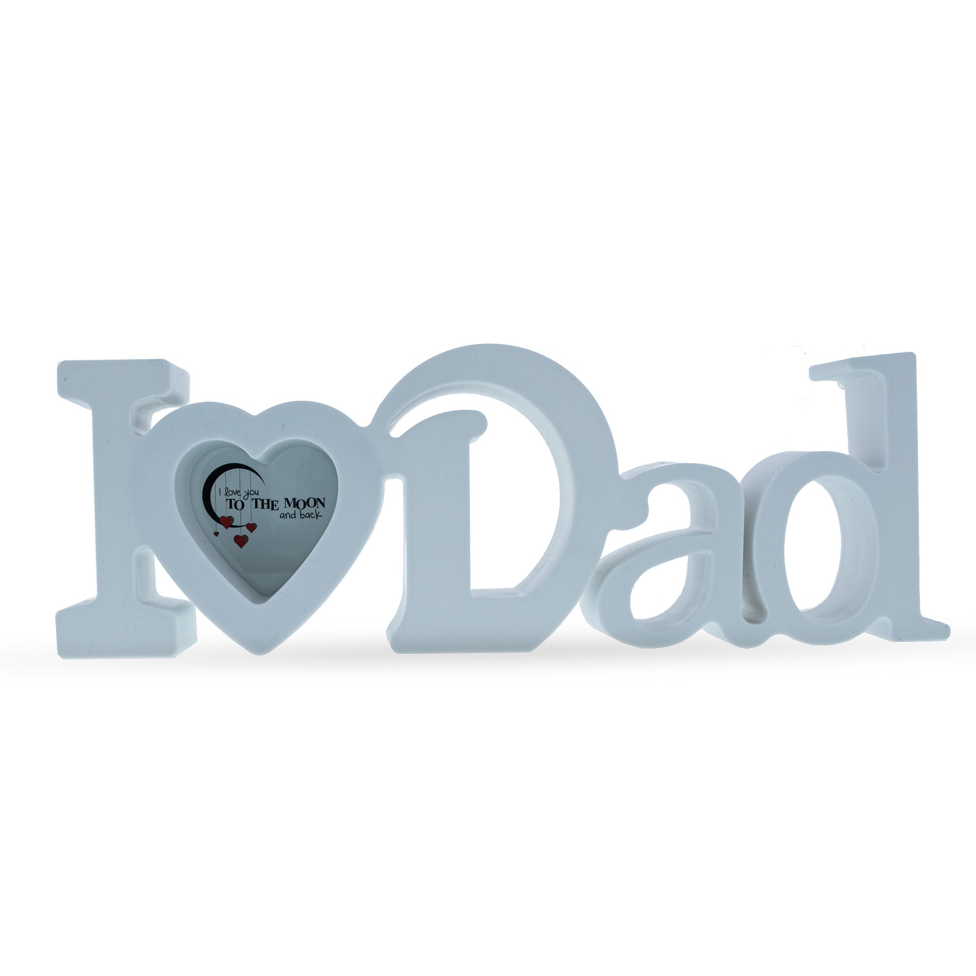 Cherished Memories: 'i Love Dad' Heart-shaped Plastic Photo Frame