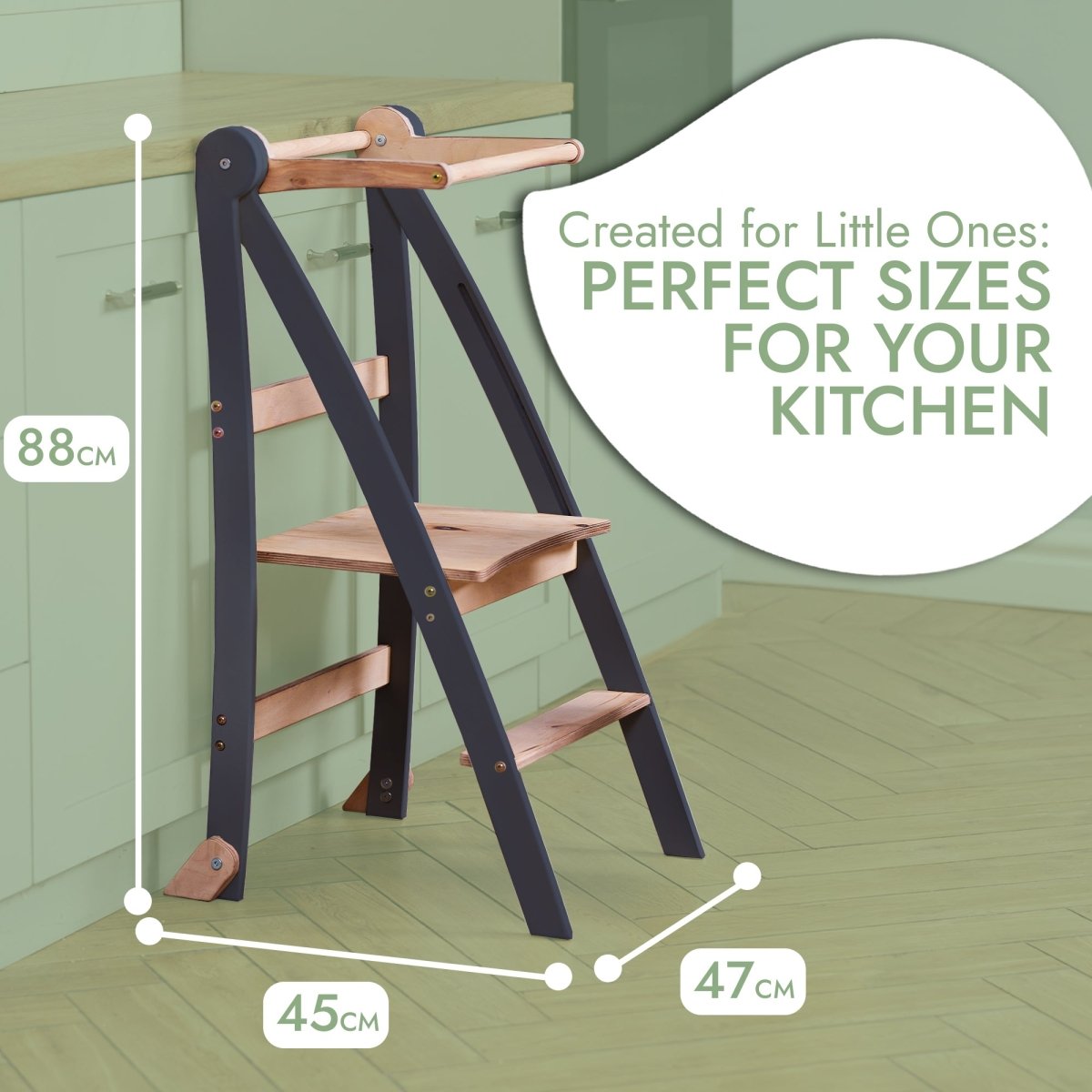 Toddler Learning Tower: Step Stool For Kids - Graphite
