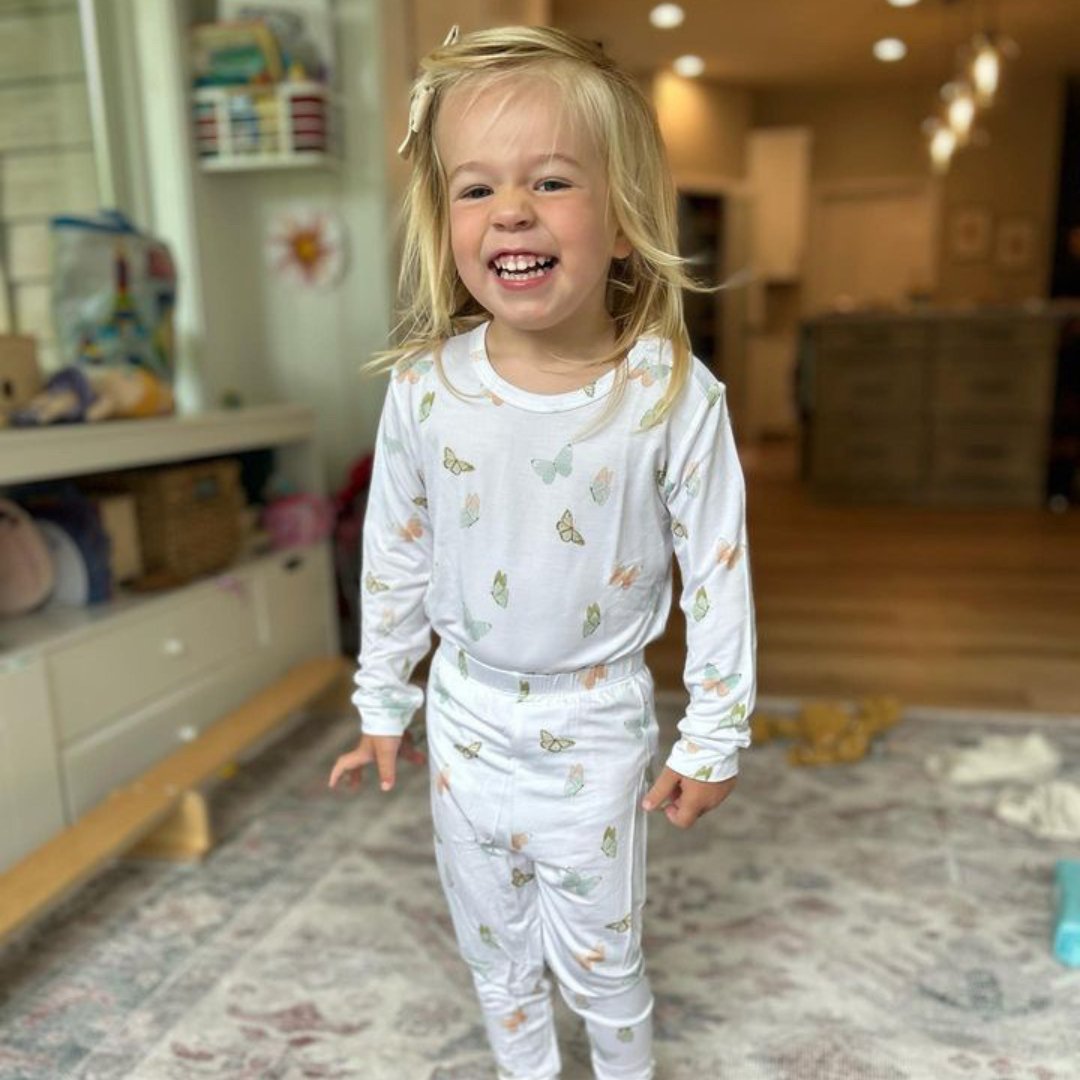 Toddler Pajama Set In Butterflies