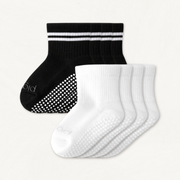 Toddler Gripper Crew Socks 4-pack (12-24 Months) - Onyx