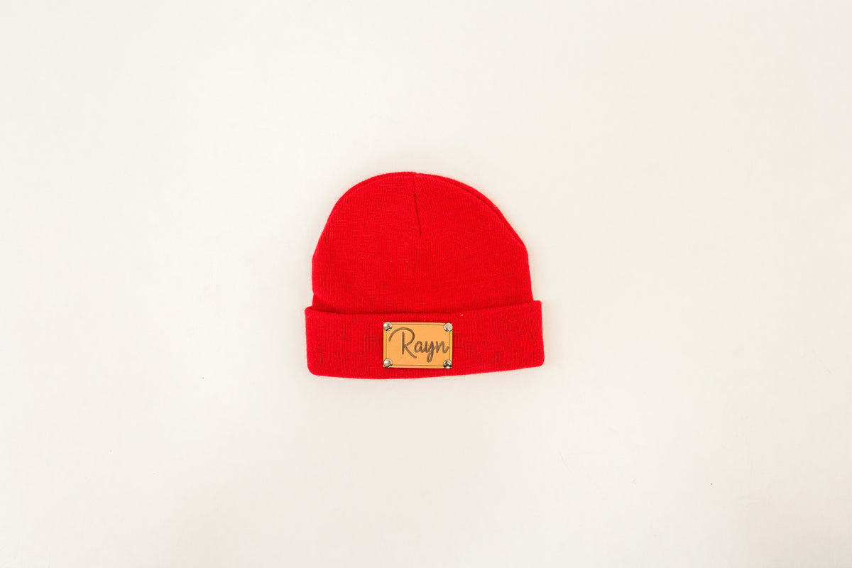 Custom Name Knit Baby Hats | Soft Personalized Beanies